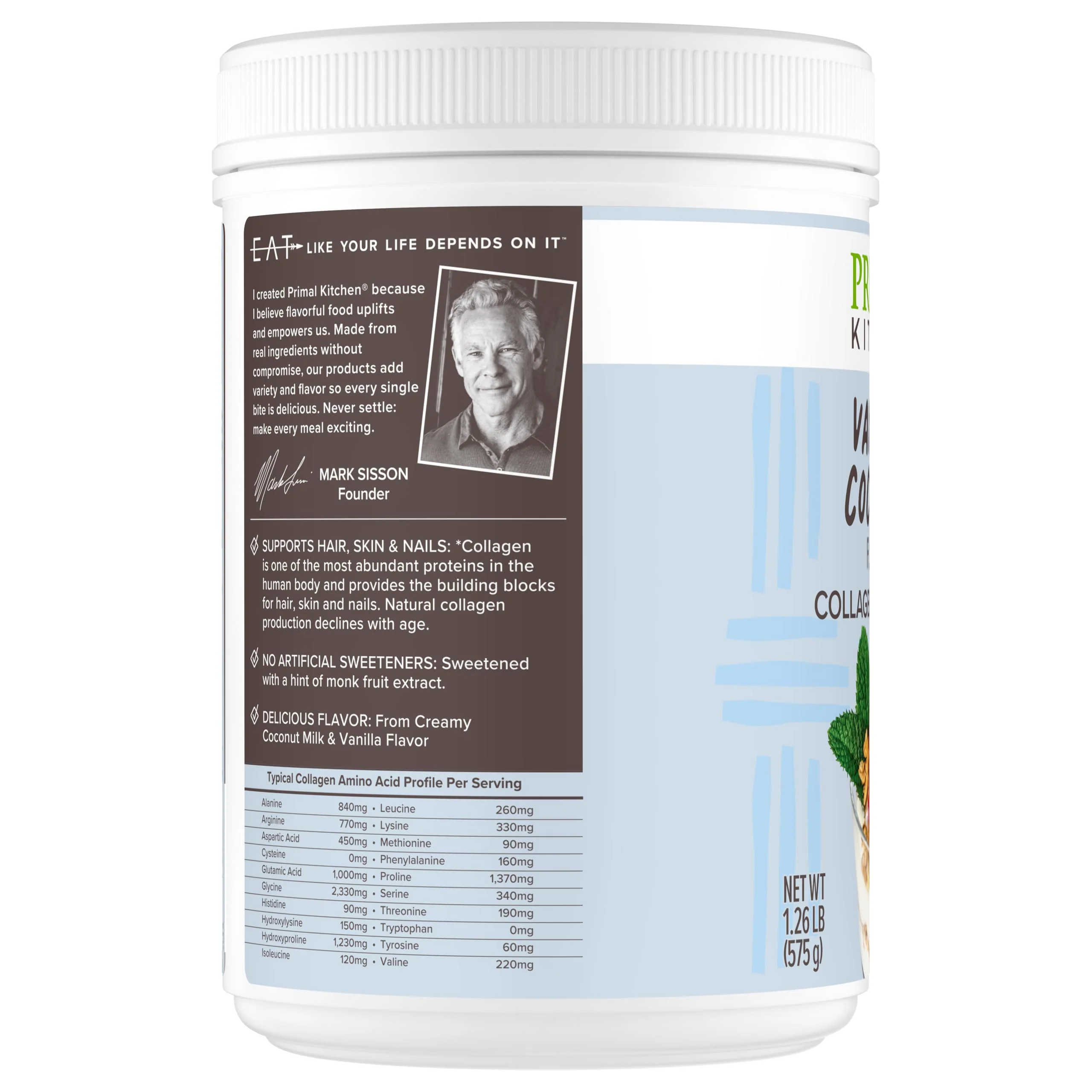 Primal Kitchen Vanilla Coconut Collagen Fuel Drink Mix — Dairy-Free, 11g Collagen, No Artificial Sweeteners, 20 oz - Image 10