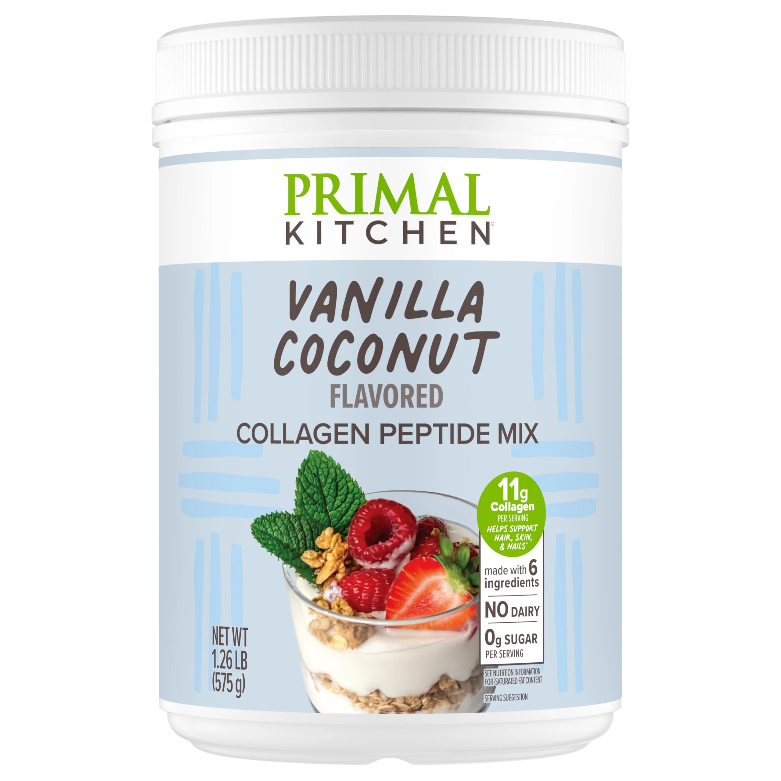 Primal Kitchen Vanilla Coconut Collagen Fuel Drink Mix — Dairy-Free, 11g Collagen, No Artificial Sweeteners, 20 oz - Image 7