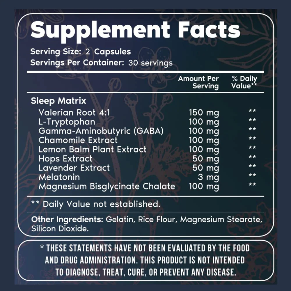 Primal Sleep 2 Pack by Primal Harvest – 120 Capsules (Valerian, L-Tryptophan, GABA, Chamomile, Melatonin 3 mg) - Image 2