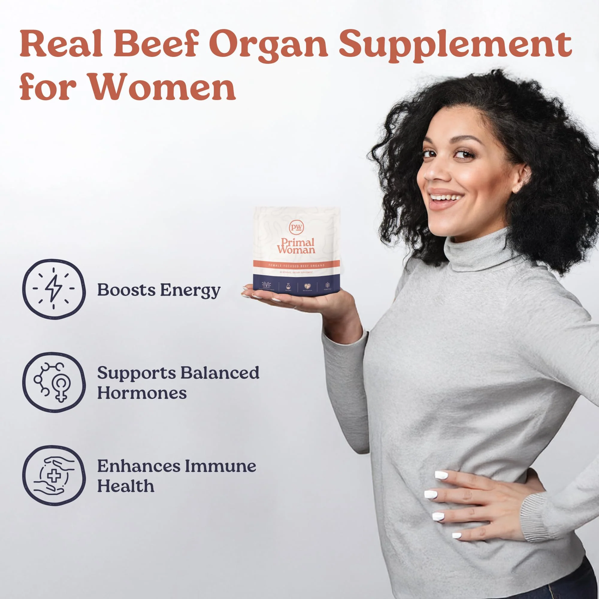 Primal Woman Beef Organ Capsules for Women — Grass-Fed Liver & Heart Support (60 Capsules) - Image 2
