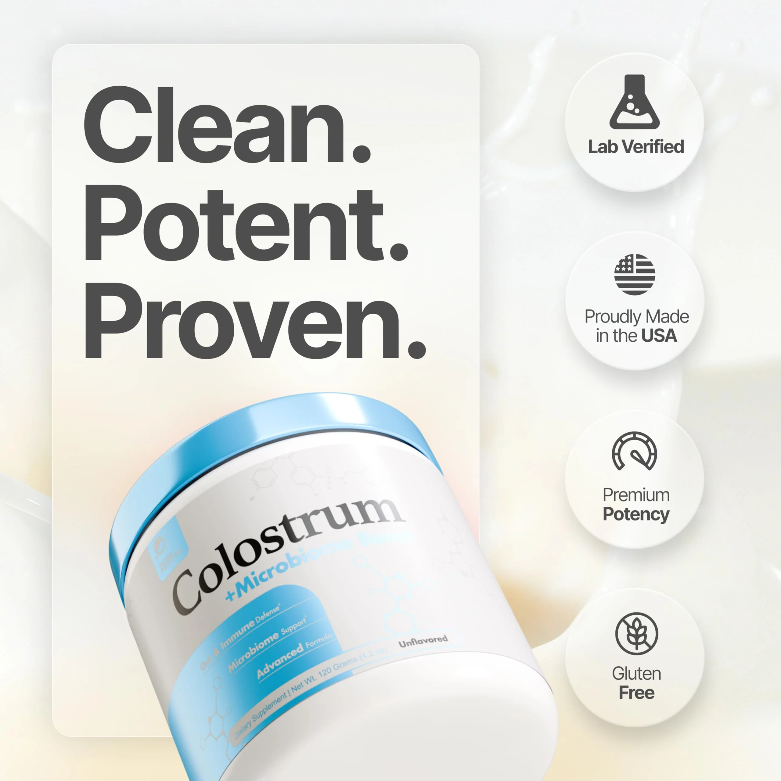 Prime Powders Colostrum Powder with Akkermansia | Grass-Fed Bovine, 1B AFU Probiotic | Gut Support, IgG Rich | 120 Servings - Image 6