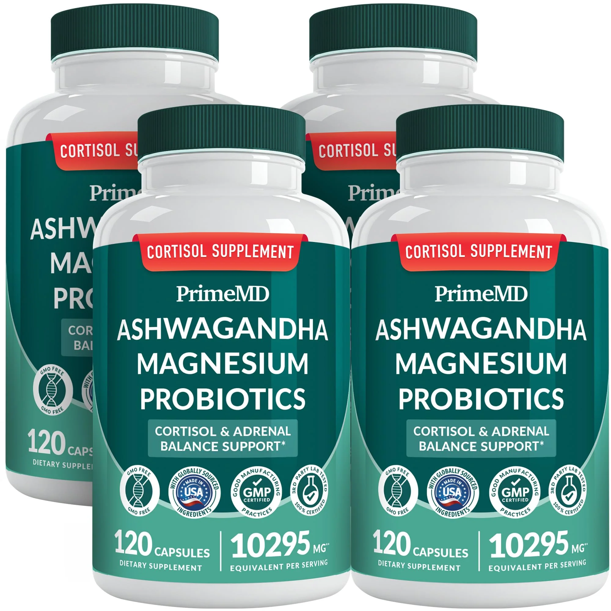 PrimeMD 5-in-1 Cortisol Supplement – Calm, Focus & Adrenal Support (120 ct, Pack of 4) - Image 10