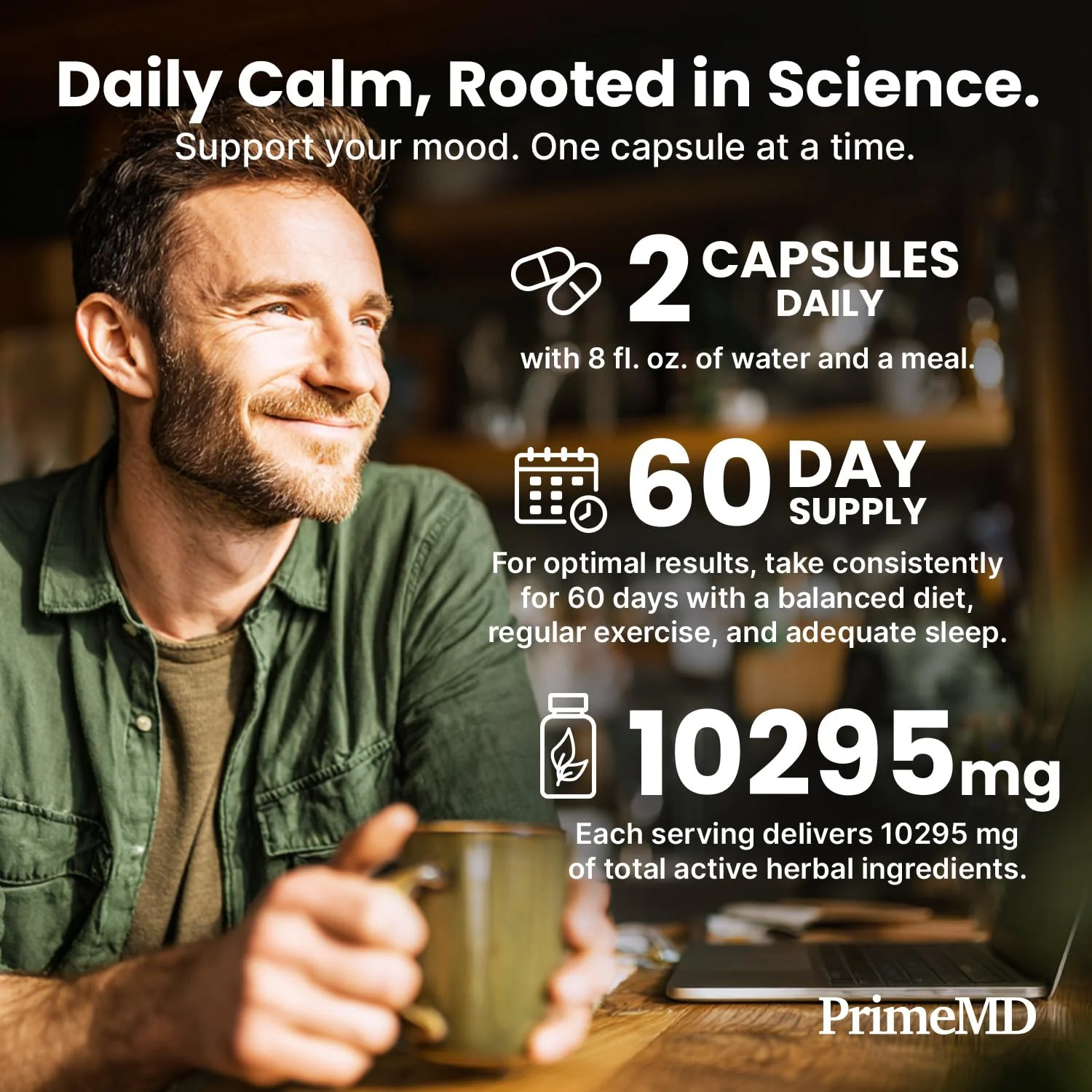 PrimeMD 5-in-1 Cortisol Supplement – Calm, Focus & Adrenal Support (120 ct, Pack of 4) - Image 15