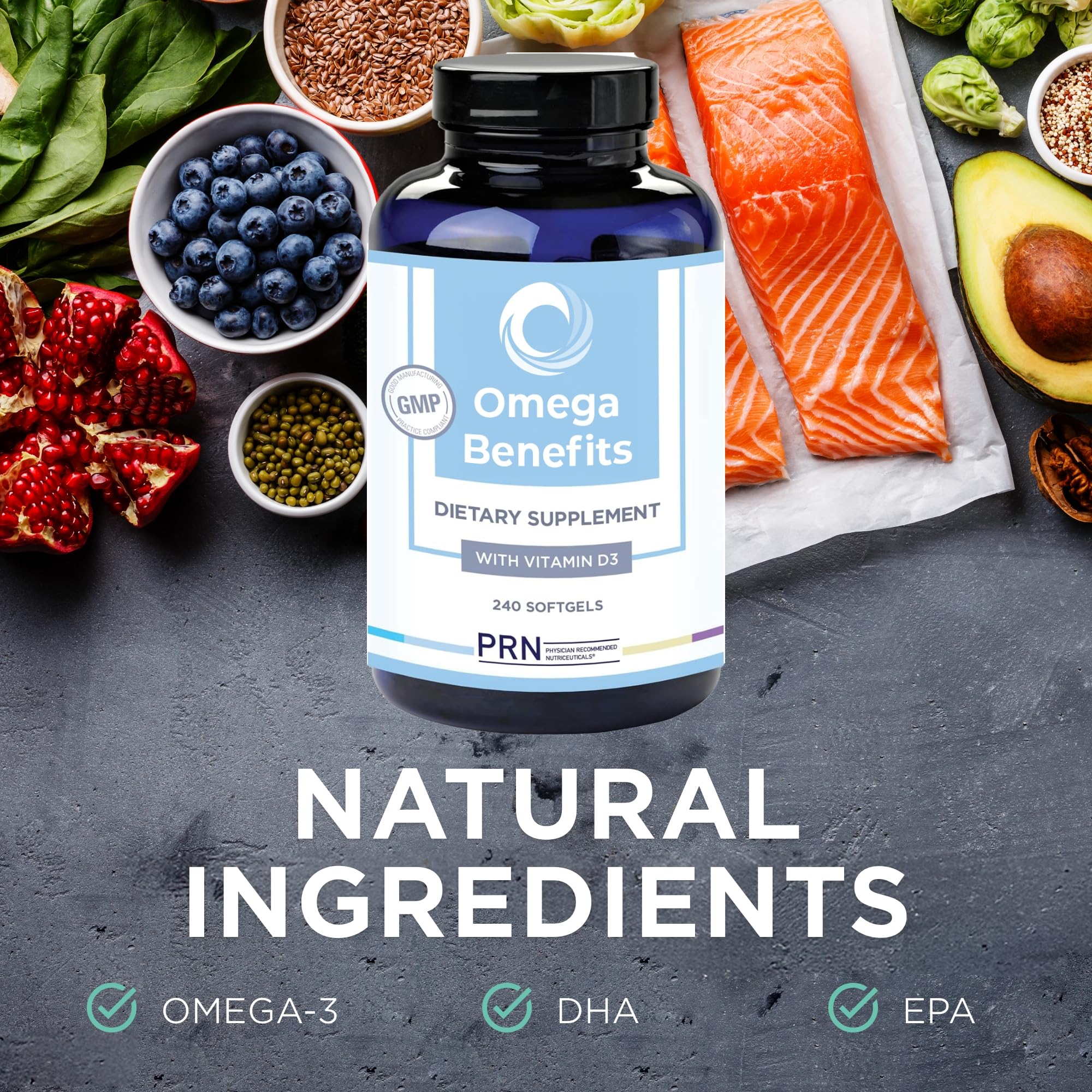 PRN DE Omega-3 240 Softgels – 60-Day Supply | rTG EPA 1680mg / DHA 560mg + Vitamin D - Image 5