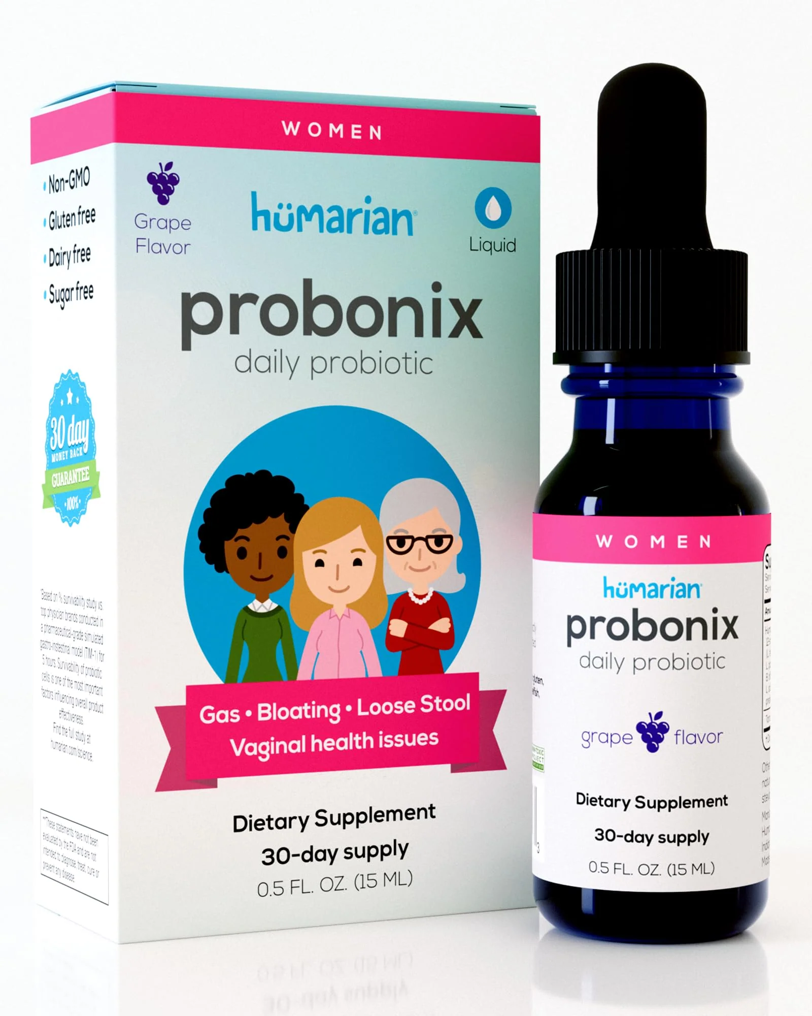 Probonix Humarian Liquid Probiotics for Women – 12-Strain Drops for Gut, Vaginal Health & Immunity (30-Day Supply) - Image 2