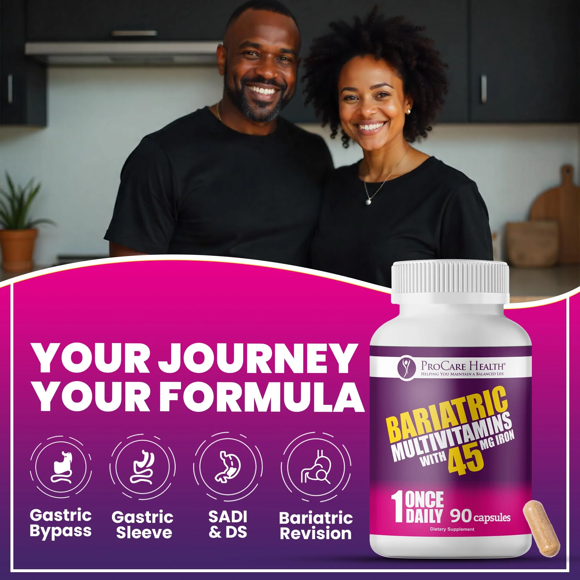 ProCare Health Bariatric Multivitamin 45mg Iron – Once Daily Capsule for Post-Op Support | 90 Capsules, 3-Month Supply - Image 10