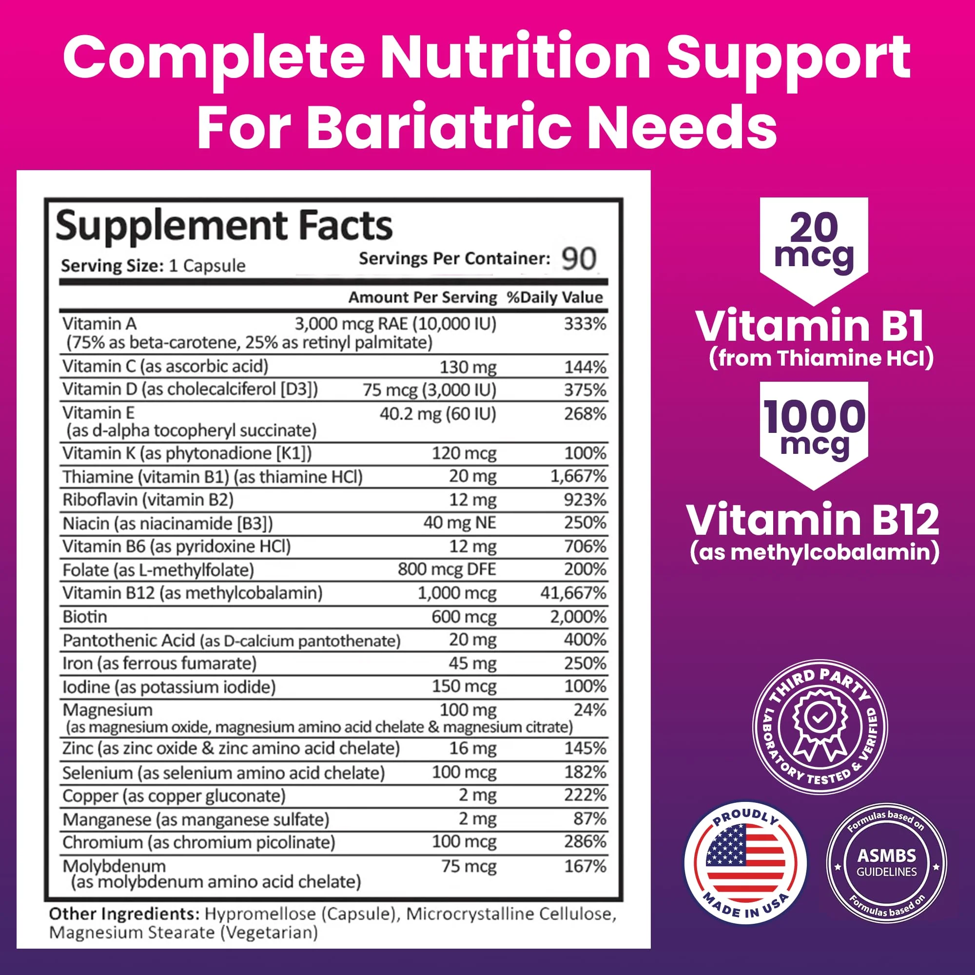 ProCare Health Bariatric Multivitamin 45mg Iron – Once Daily Capsule for Post-Op Support | 90 Capsules, 3-Month Supply - Image 9
