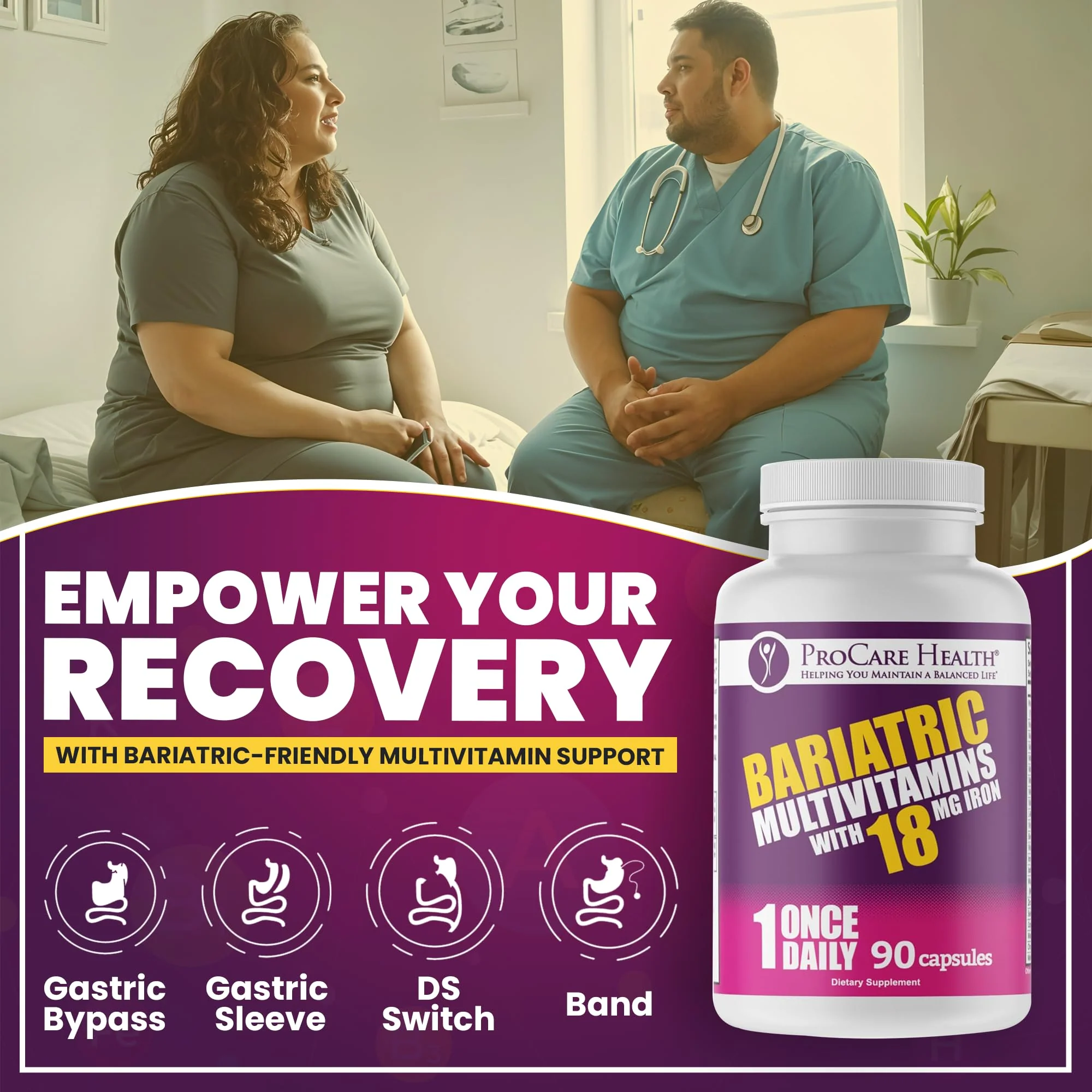 ProCare Health Bariatric Multivitamin with Iron – 3 Month Supply (90 Capsules) | Post-Op Vitamins - Image 10
