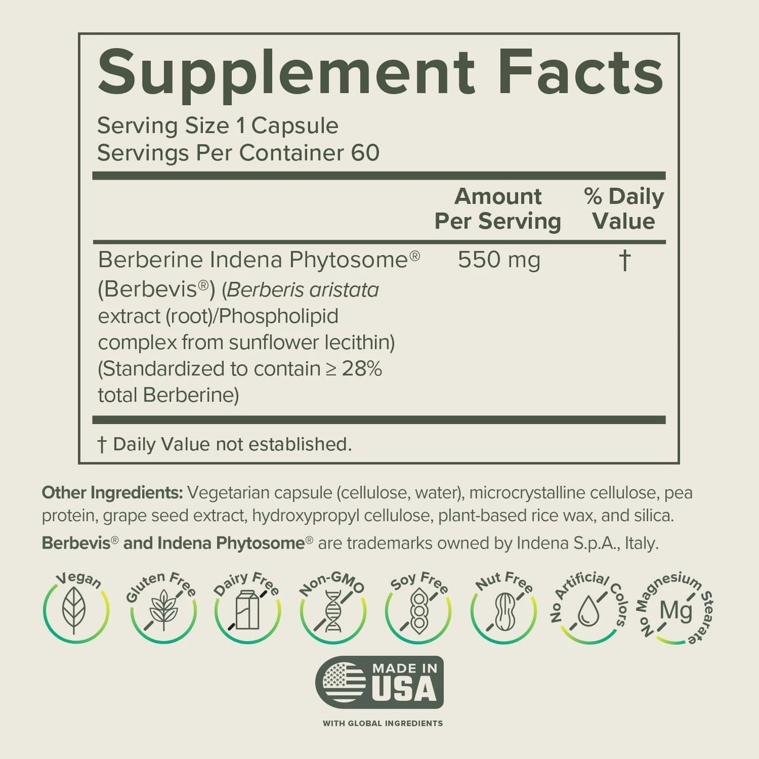 Prominent Nutrition Berberine Phytosome Supplement - Gut Support, 550 mg, 60 Count (2 Pack) - Image 3