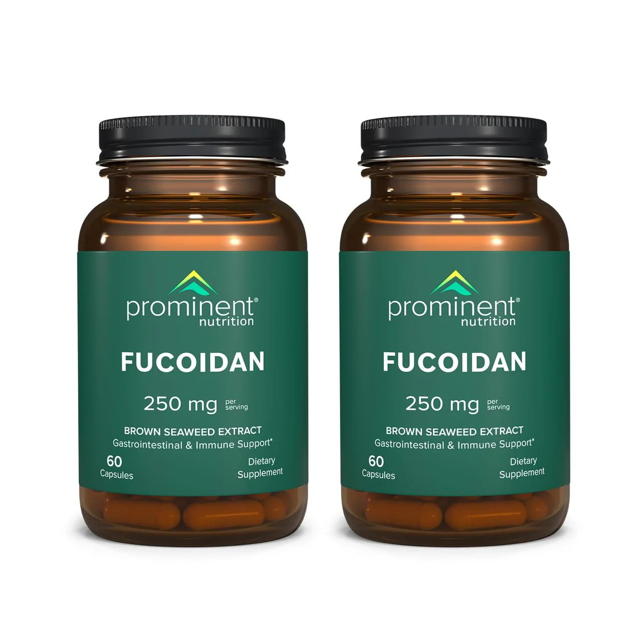 Prominent Nutrition Fucoidan Gut Health & Immune Support Supplement – 250mg, 60 Count – Premium Brown Seaweed Extract – 2 Pack