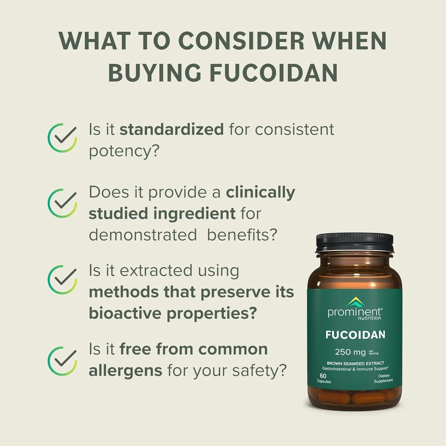 Prominent Nutrition Fucoidan Gut Health & Immune Support Supplement – 250mg, 60 Count – Premium Brown Seaweed Extract – 2 Pack - Image 8