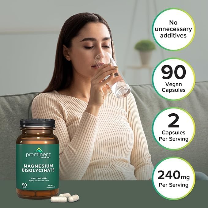 Prominent Nutrition Magnesium Bisglycinate Capsules – Brain Health, 240 mg, 2 Pack - Image 7