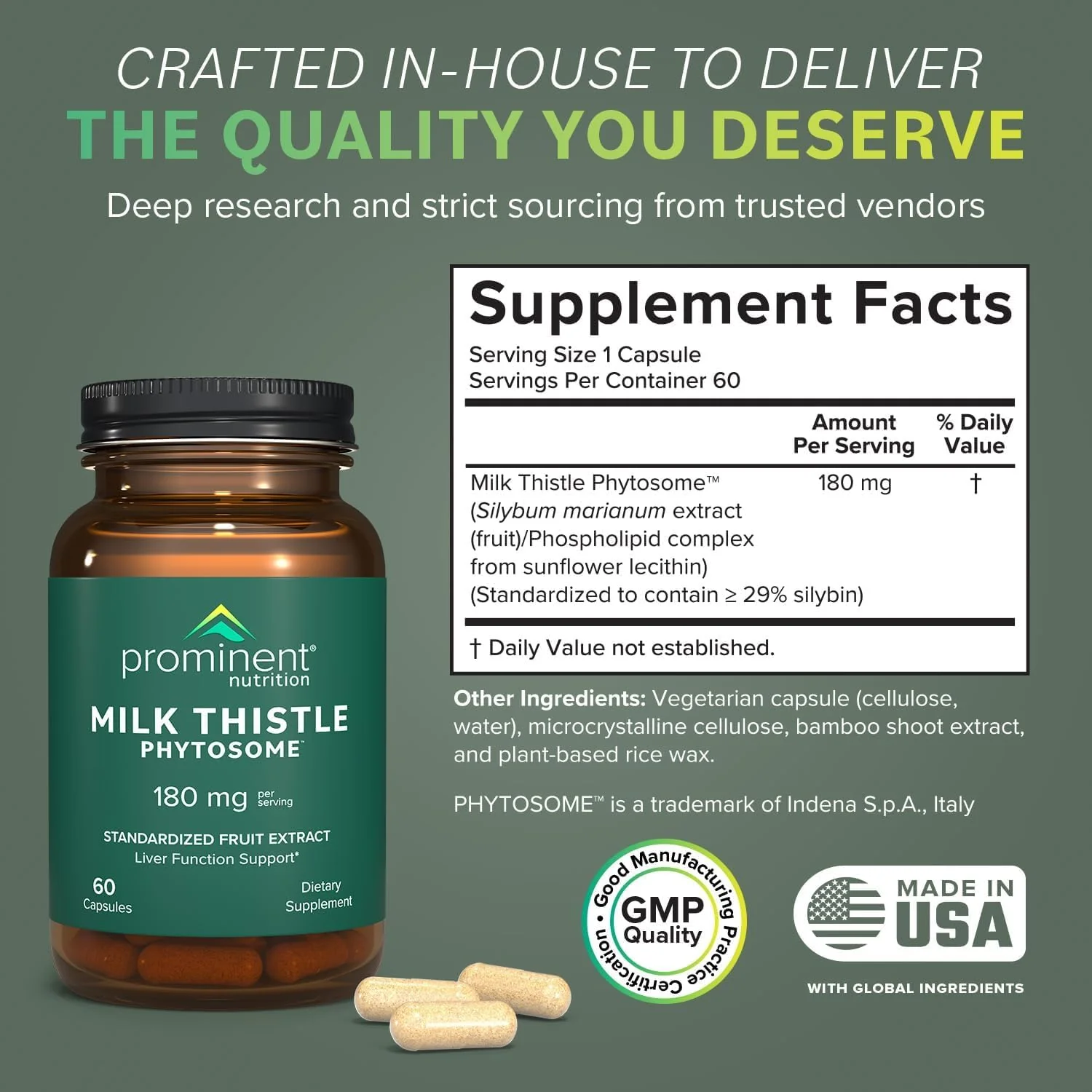 Prominent Nutrition Milk Thistle Phytosome 180 mg – 2 Pack | Liver Support & Detox | 29% Sylibin - Image 9