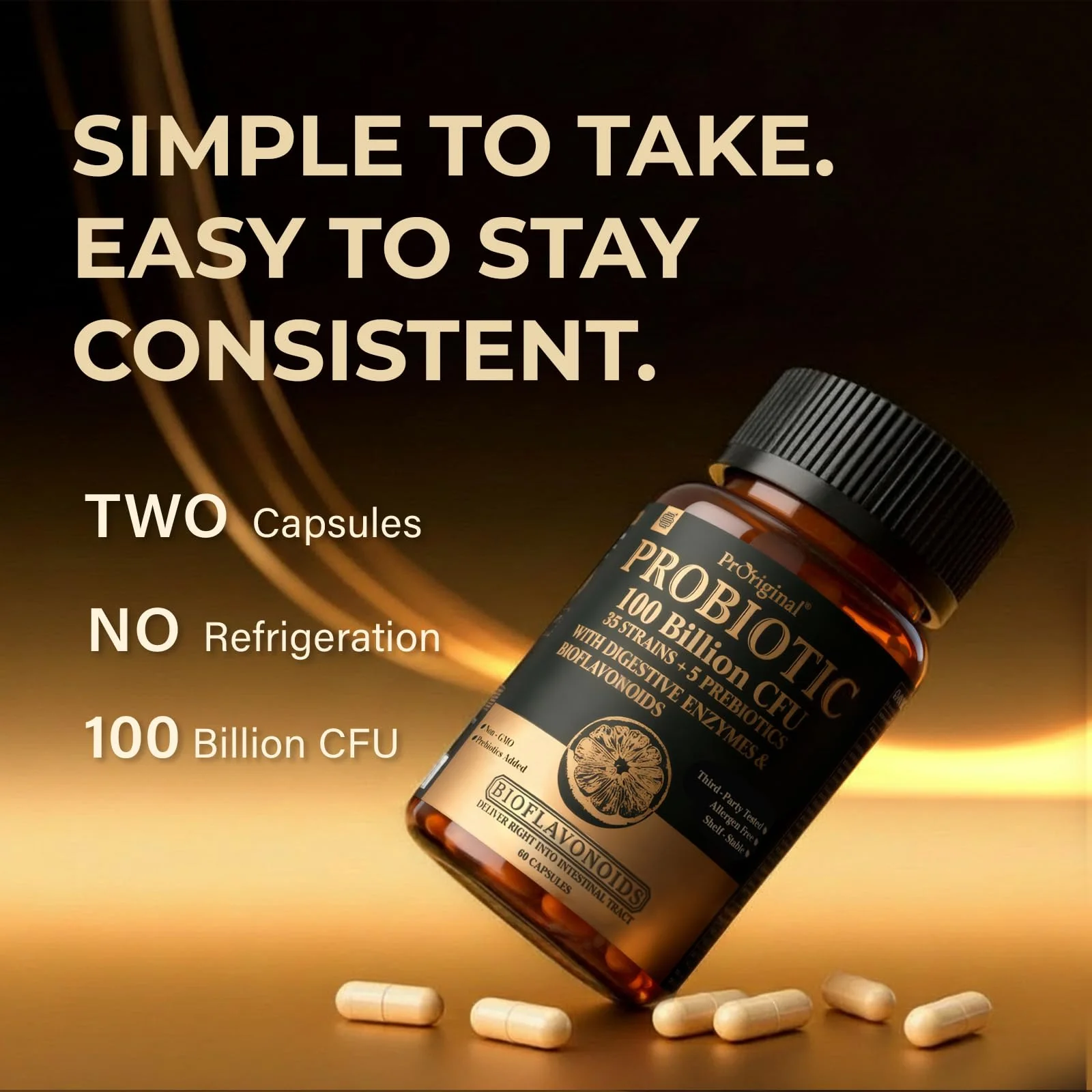 Proriginal Probiotics with Prebiotics — 100 Billion CFU, 35 Strains, Vegan, Non-GMO, 120 Capsules - Image 12