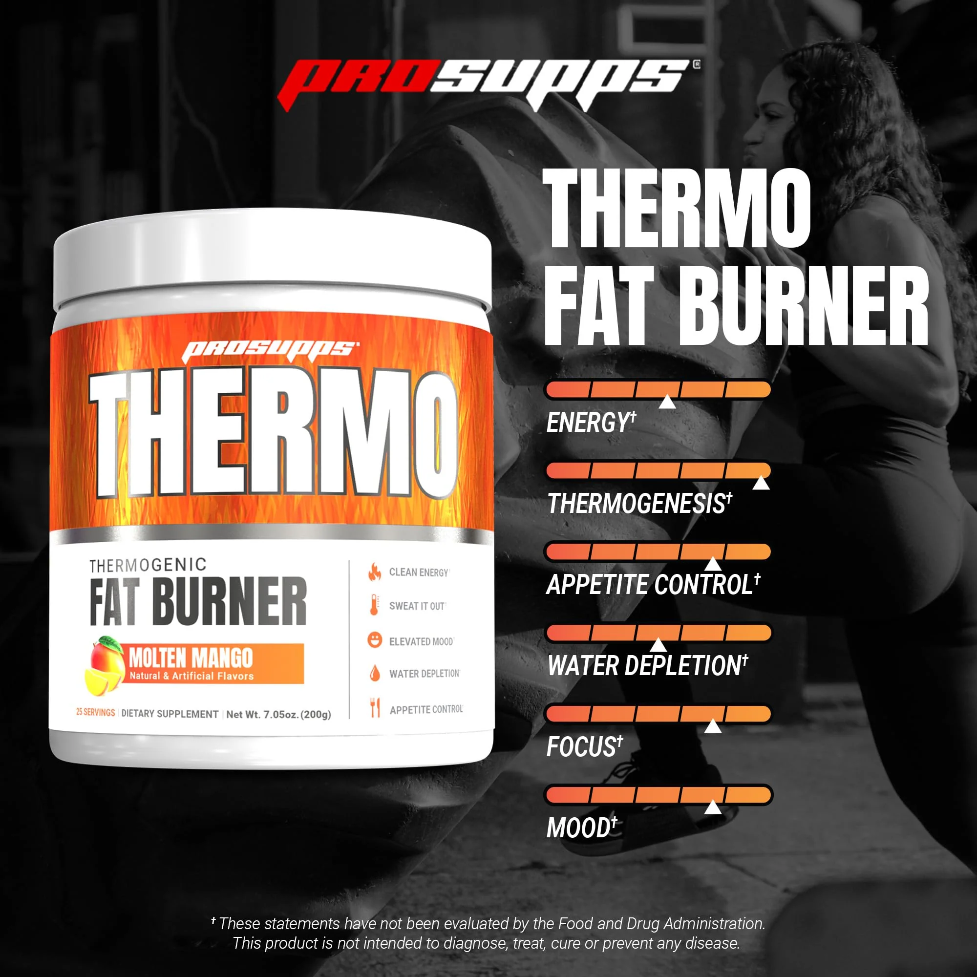 PROSUPPS Thermogenic Fat Burner Powder Molten Mango – Metabolism & Energy Booster - Image 2