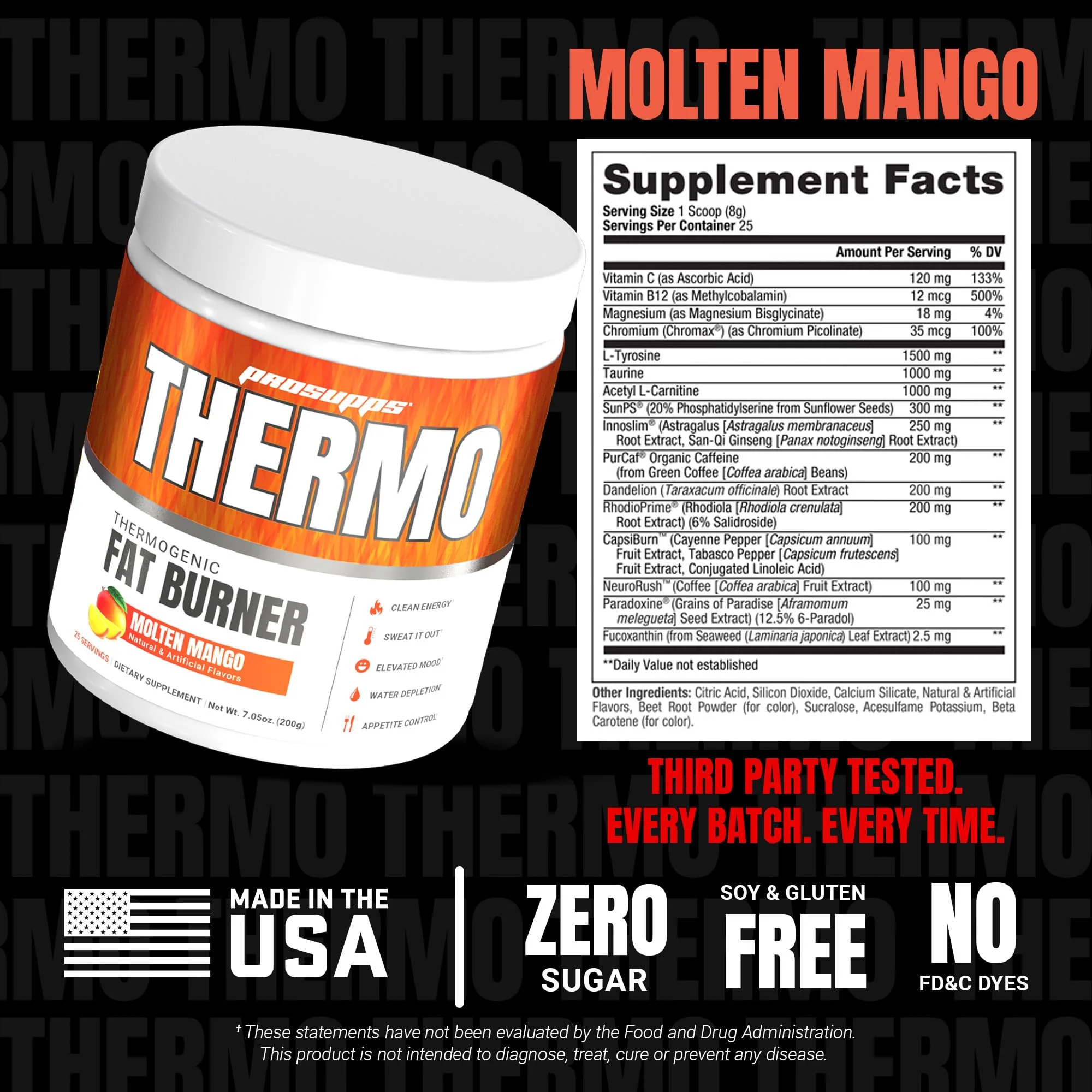 PROSUPPS Thermogenic Fat Burner Powder Molten Mango – Metabolism & Energy Booster - Image 6