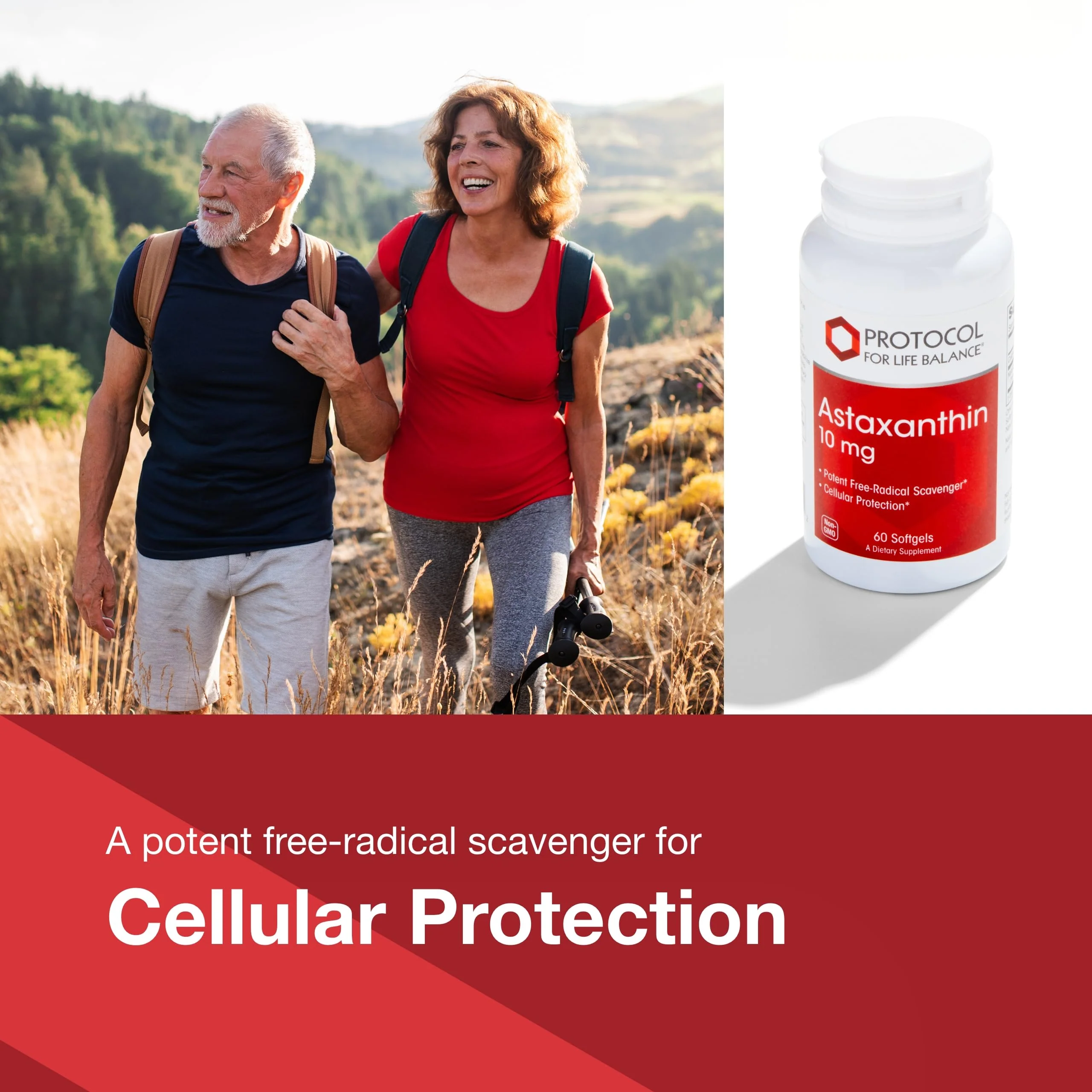 Protocol Astaxanthin 10mg Softgels – Supports Cellular Health* – Non-GMO & Dairy Free – 60 Softgels - Image 3