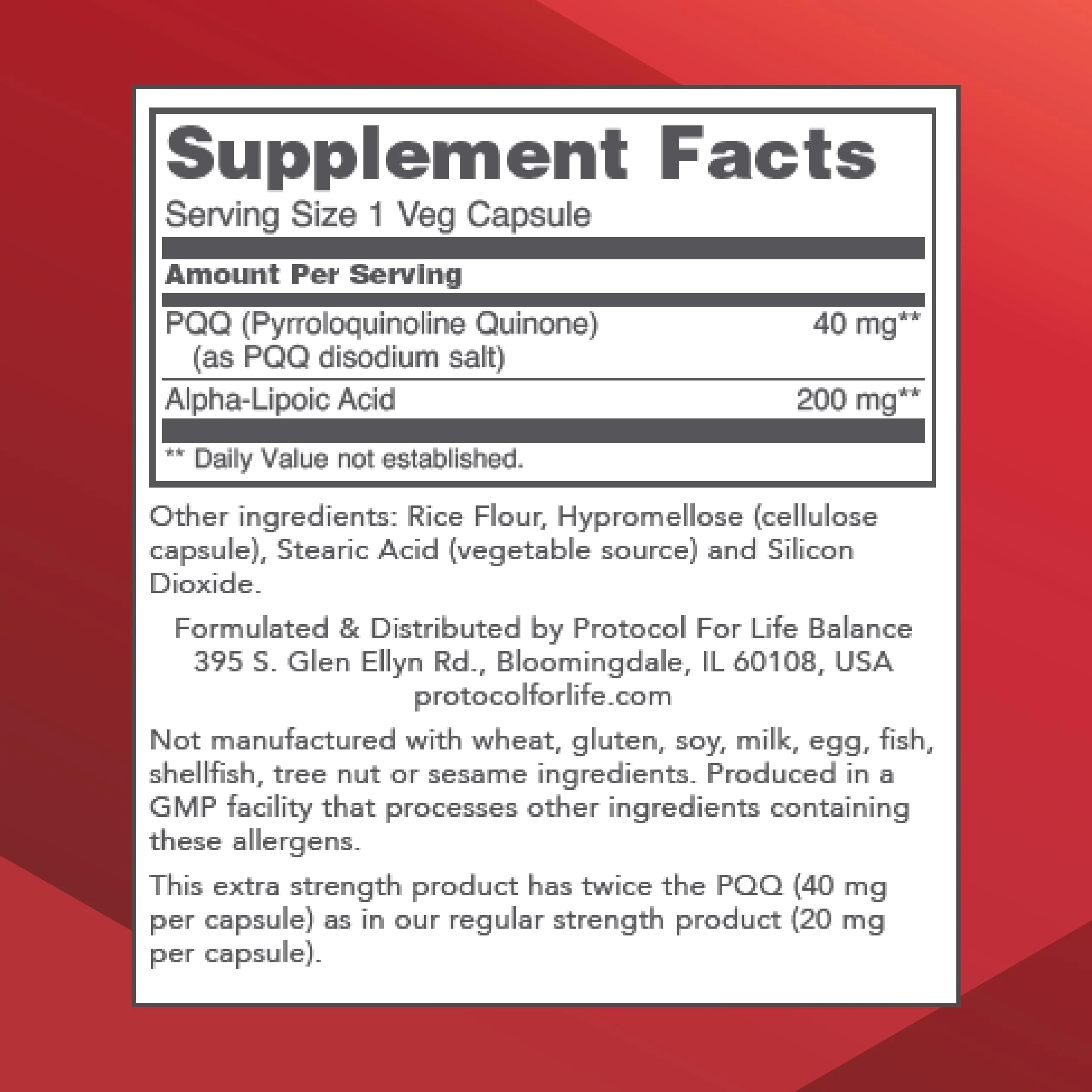 Protocol For Life Balance PQQ 40mg + Alpha-Lipoic Acid – Heart Health, Non-GMO, Kosher, 50 Veg Caps - Image 10