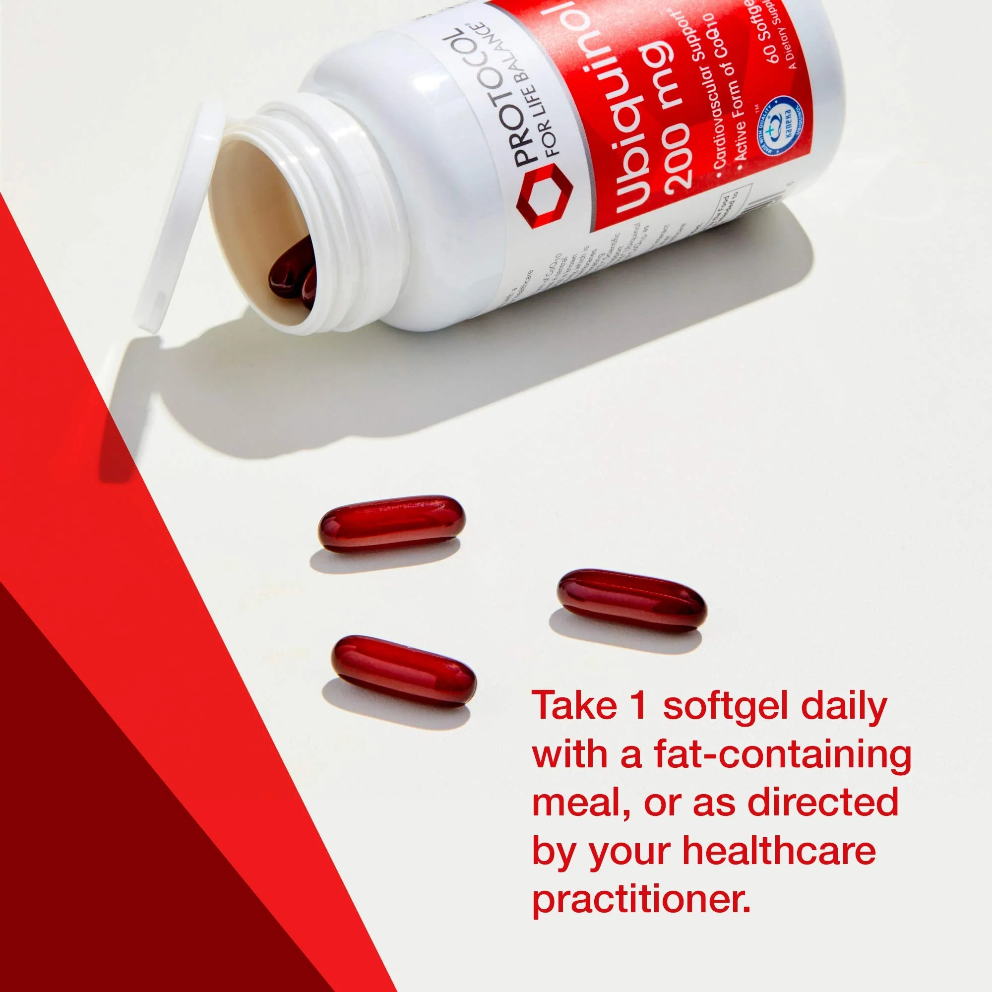 PROTOCOL FOR LIFE BALANCE Ubiquinol 200mg – Bioavailable CoQ10 Softgels for Heart Health | Soy Free & Dairy Free | 60 Softgels - Image 2