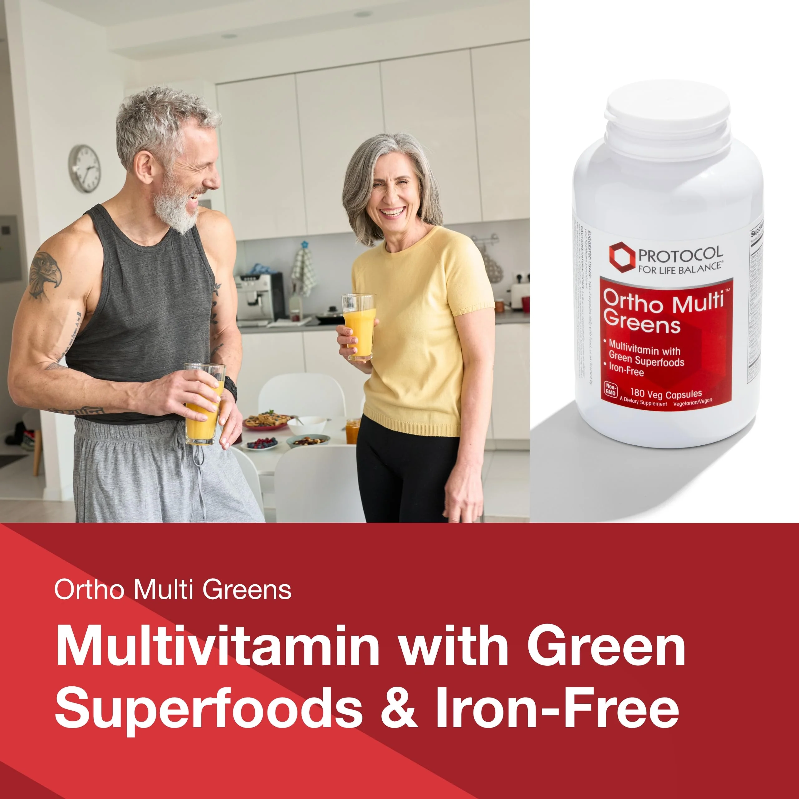 Protocol Ortho Multi Greens – Multivitamin with Green Superfoods, Iron Free (180 Veg Caps) - Image 11