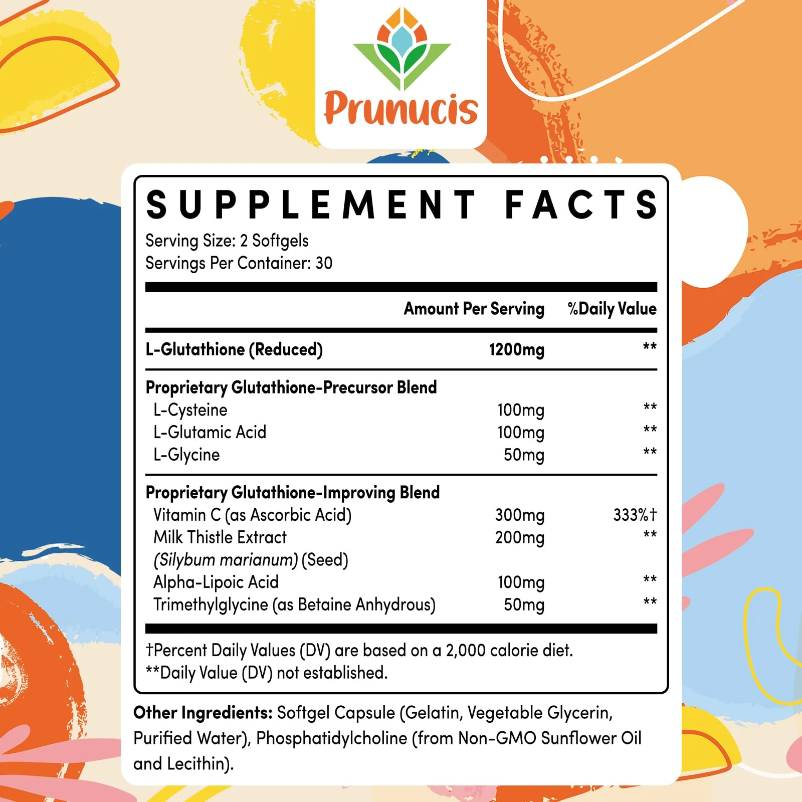 Prunucis 2400MG Liposomal Glutathione with Vitamin C, Milk Thistle & Alpha-Lipoic Acid – High Absorption, 360 Softgels - Image 9