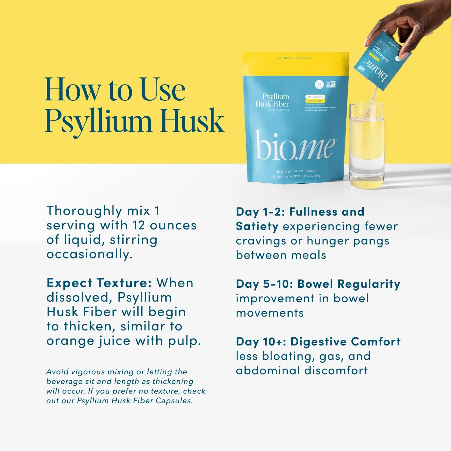 Psyllium Husk Fiber Lemonade – 6g Per Packet, 20-Count Travel Packs - Image 6