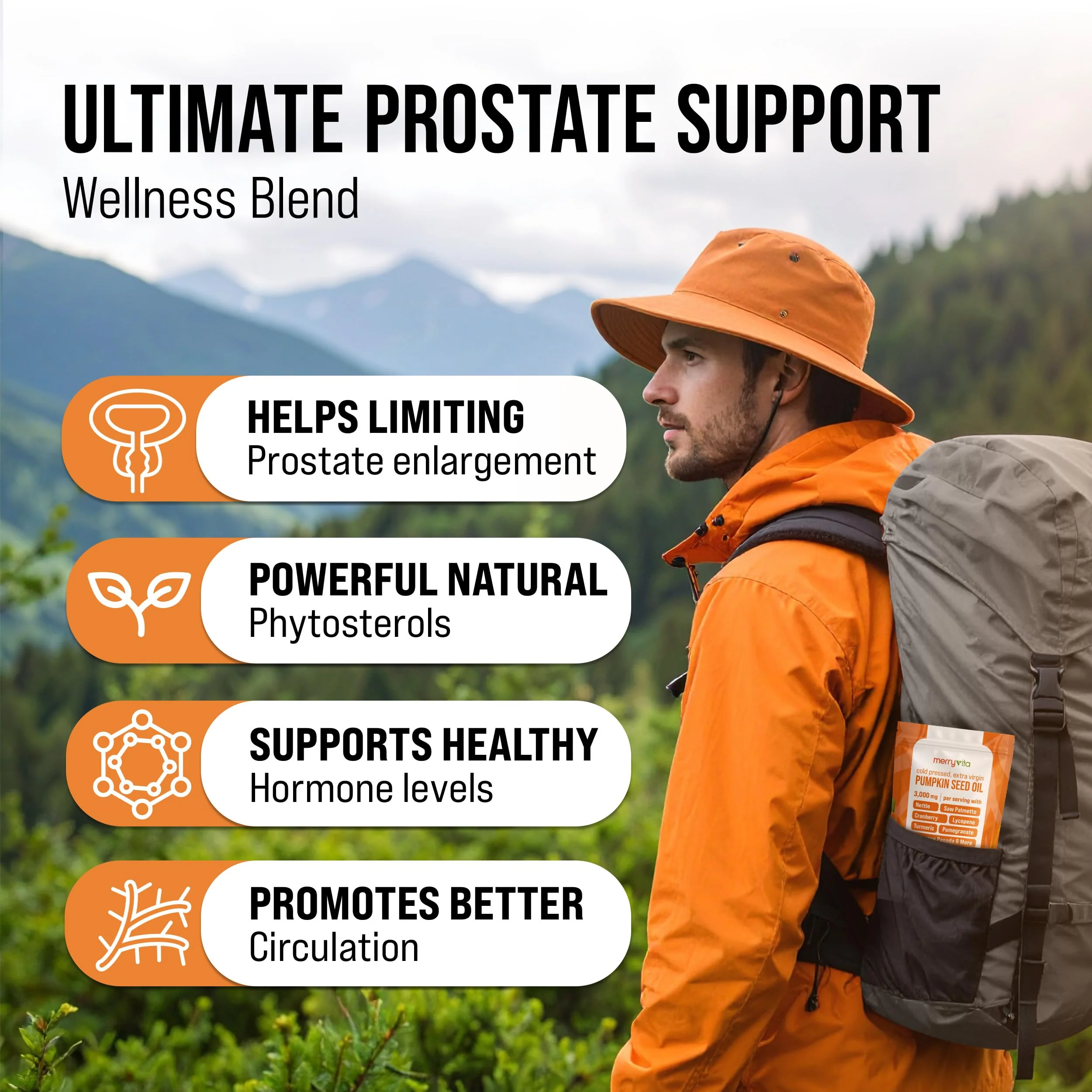 Pumpkin Seed Oil Prostate Health – Saw Palmetto, Turmeric, 3000mg/Serving, 300 Softgels | Non-GMO - Image 2