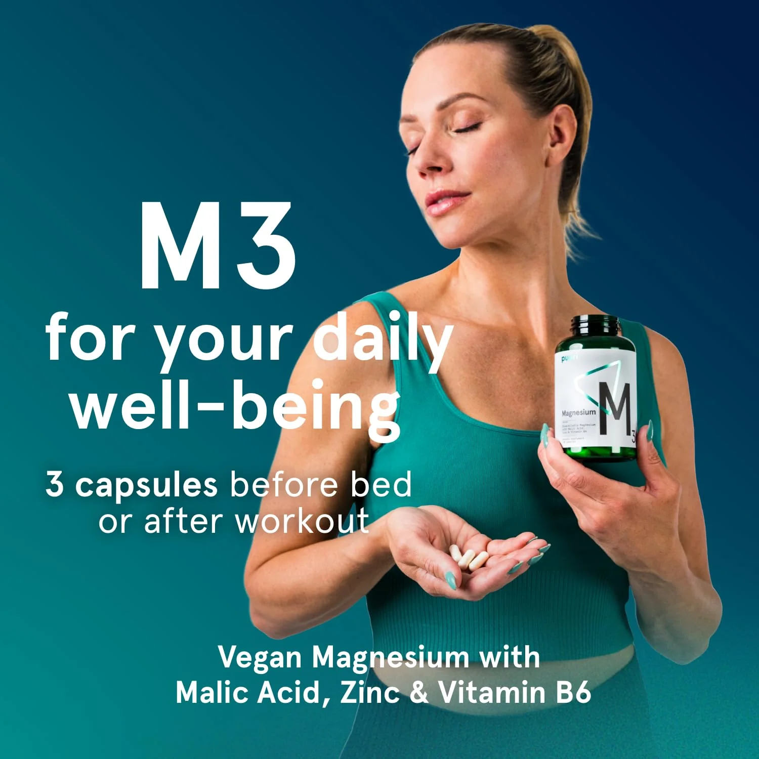 Puori Magnesium Complex M3 – High Absorption Magnesium Taurinate & Gluconate with Zinc, Vitamin B6 & Malic Acid | 240 Vegan Capsules - Image 15