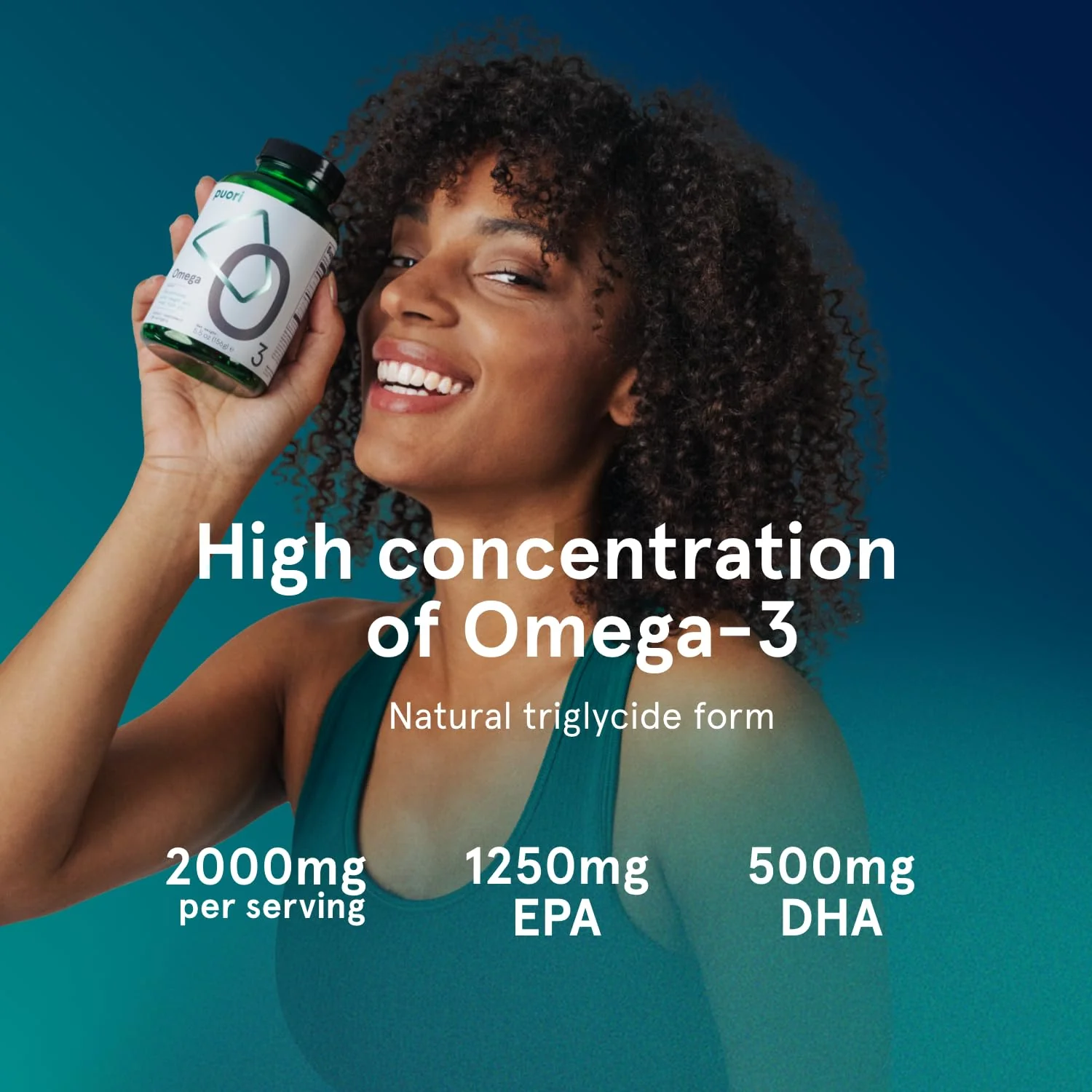Puori Omega-3 Fish Oil – Ultra Pure & Burpless Wild-Caught | 2000mg Omega-3 (1250 EPA / 500 DHA) | 120 Softgels | IFOS - Image 2