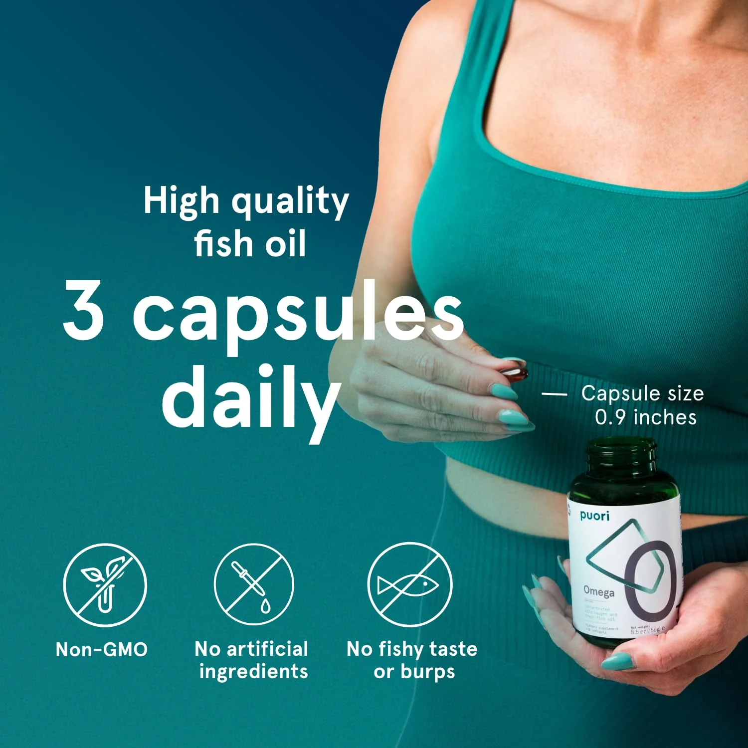 Puori Omega-3 Fish Oil – Ultra Pure & Burpless Wild-Caught | 2000mg Omega-3 (1250 EPA / 500 DHA) | 120 Softgels | IFOS - Image 7