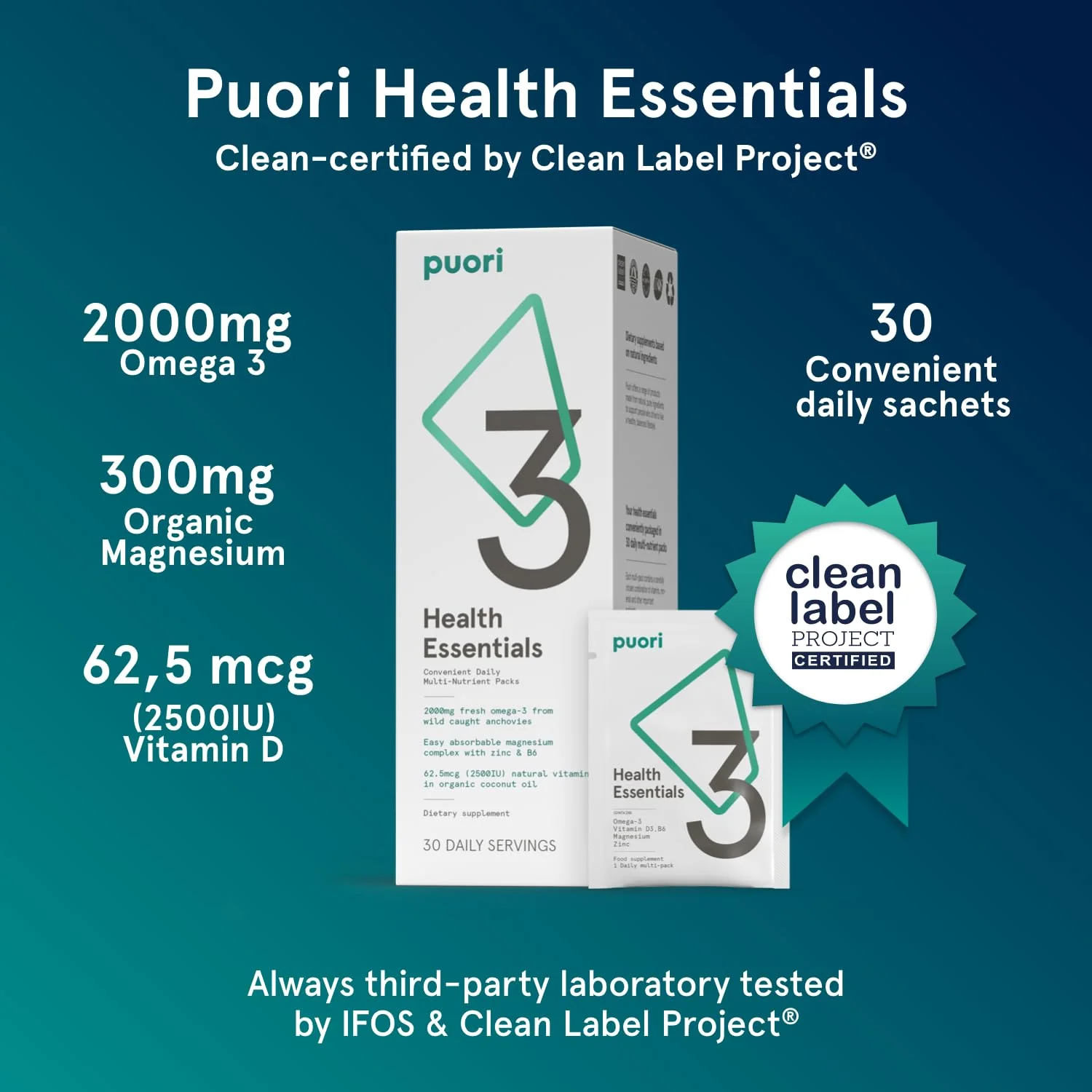 Puori P3 Health Essentials: Multivitamins for Men & Women – 30 Servings - Image 2