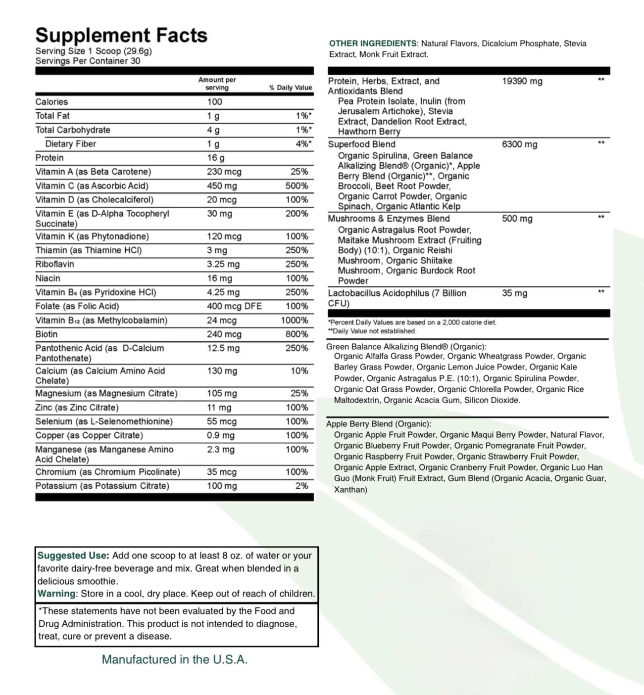 Pur Tesai TesaiGreens Ultra Blend Superfood Powder – Plant-Based Nutrition, 16g Protein, 7B Probiotics - Image 7