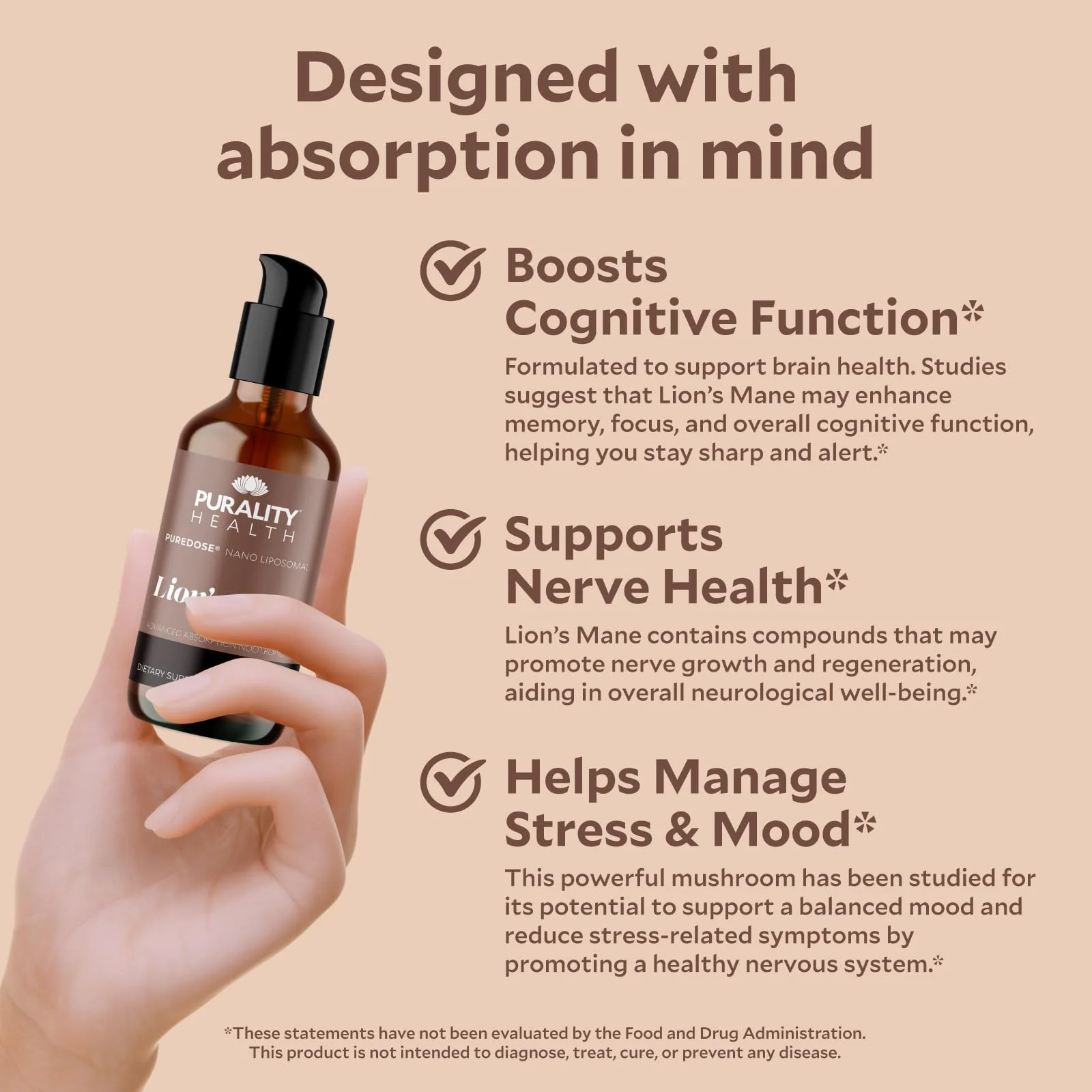 PURALITY HEALTH Lion's Mane Complex - Nano Liposomal Brain Support - Image 5