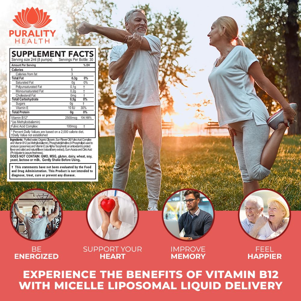 Purality Health Micelle Liposomal Vitamin B12 2500 mcg | Vegan, Methylcobalamin - Image 5