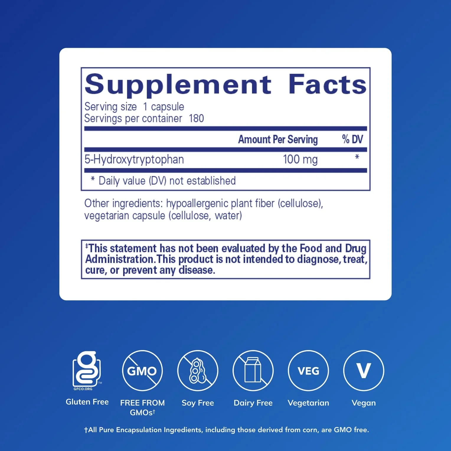 Pure Encapsulations 5-HTP 100 mg | Brain Health, Sleep & Appetite Support | Gluten Free & Non-GMO | 180 Capsules - Image 9