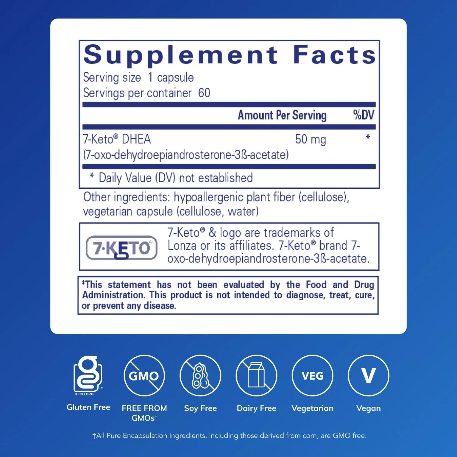 Pure Encapsulations 7-Keto DHEA 50 mg | Metabolic Support & Healthy Body Composition | 60 Capsules - Image 2