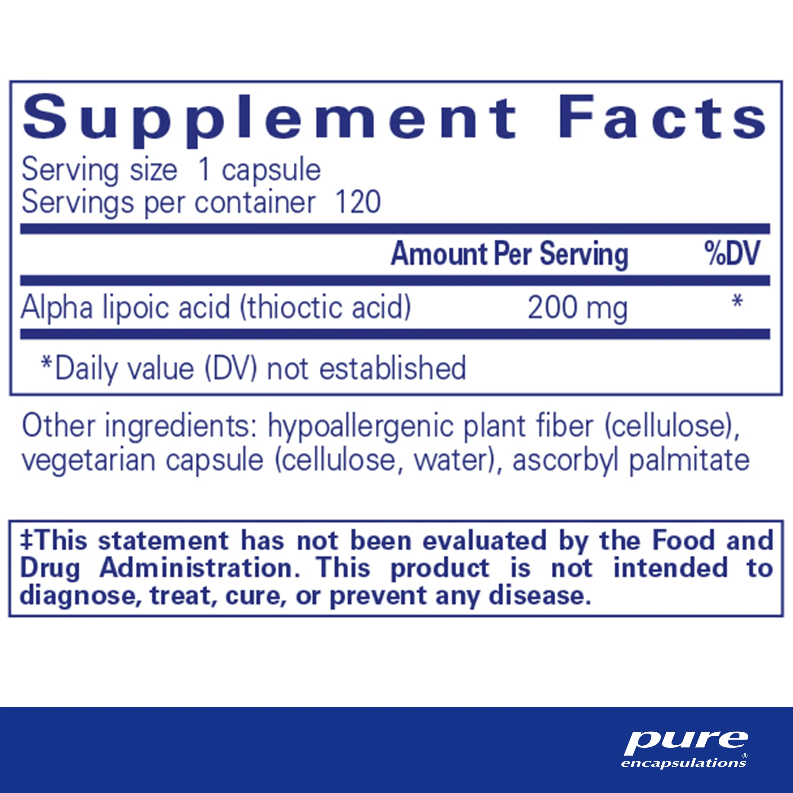 Pure Encapsulations Alpha Lipoic Acid 200 mg — 120 Capsules | Liver & Nerve Support (Vegan, Non-GMO) - Image 2