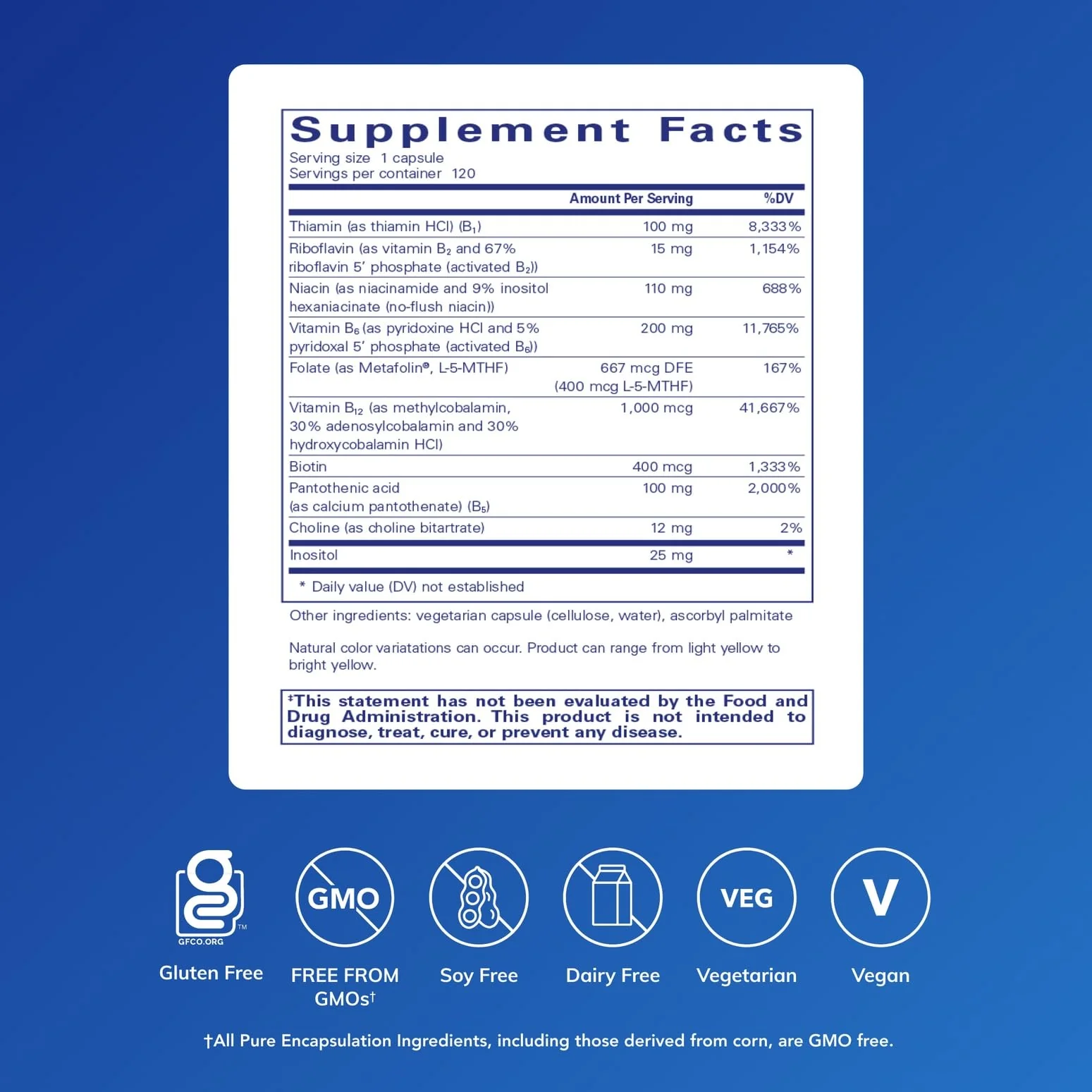 Pure Encapsulations B6 Complex – Supports Nervous System & Brain Health – Non-GMO, Gluten Free – 120 Capsules - Image 2