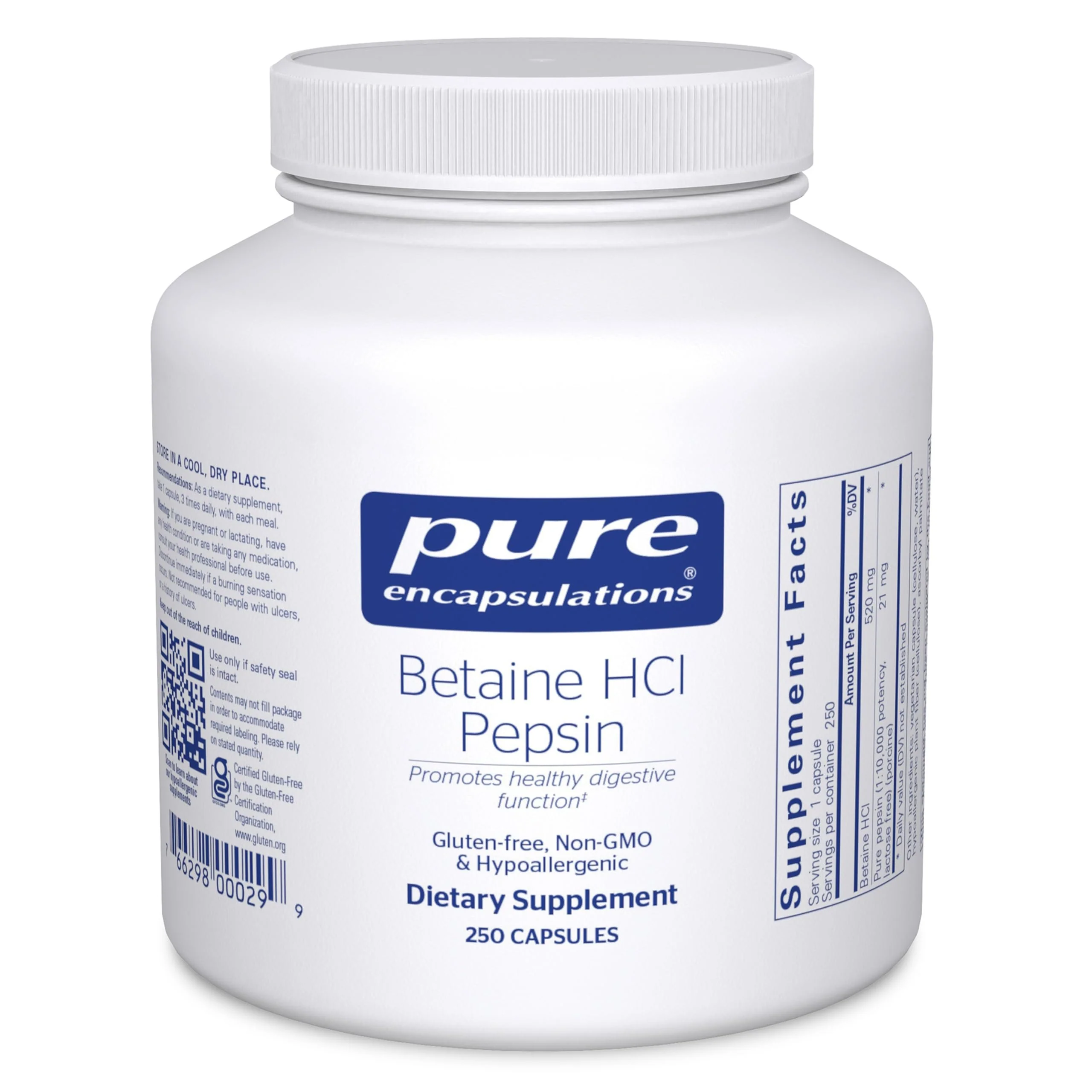 Pure Encapsulations Betaine HCl Pepsin – Digestive Enzymes for Digestion & Nutrient Absorption (250 Capsules) - Image 8