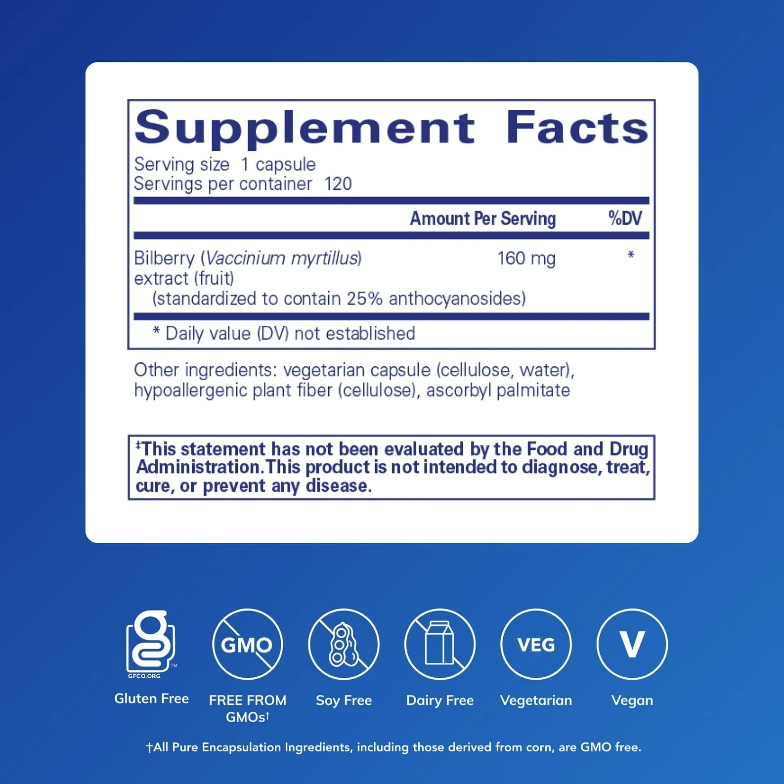 Pure Encapsulations Bilberry 160 mg | Supports Vision & Vascular Health | 120 Capsules - Image 2
