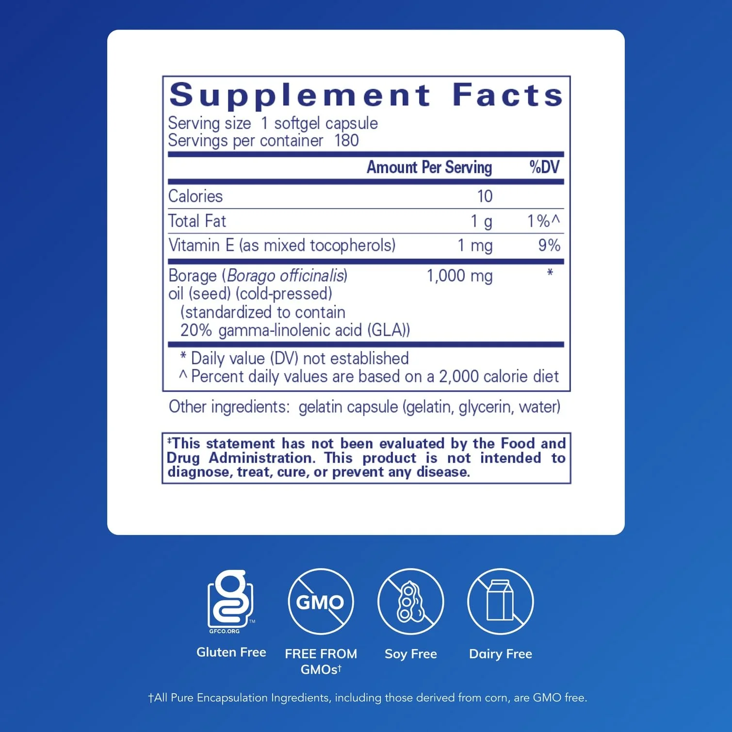 Pure Encapsulations Borage Oil | Hypoallergenic Dietary Supplement | 180 Softgel Capsules - Image 9