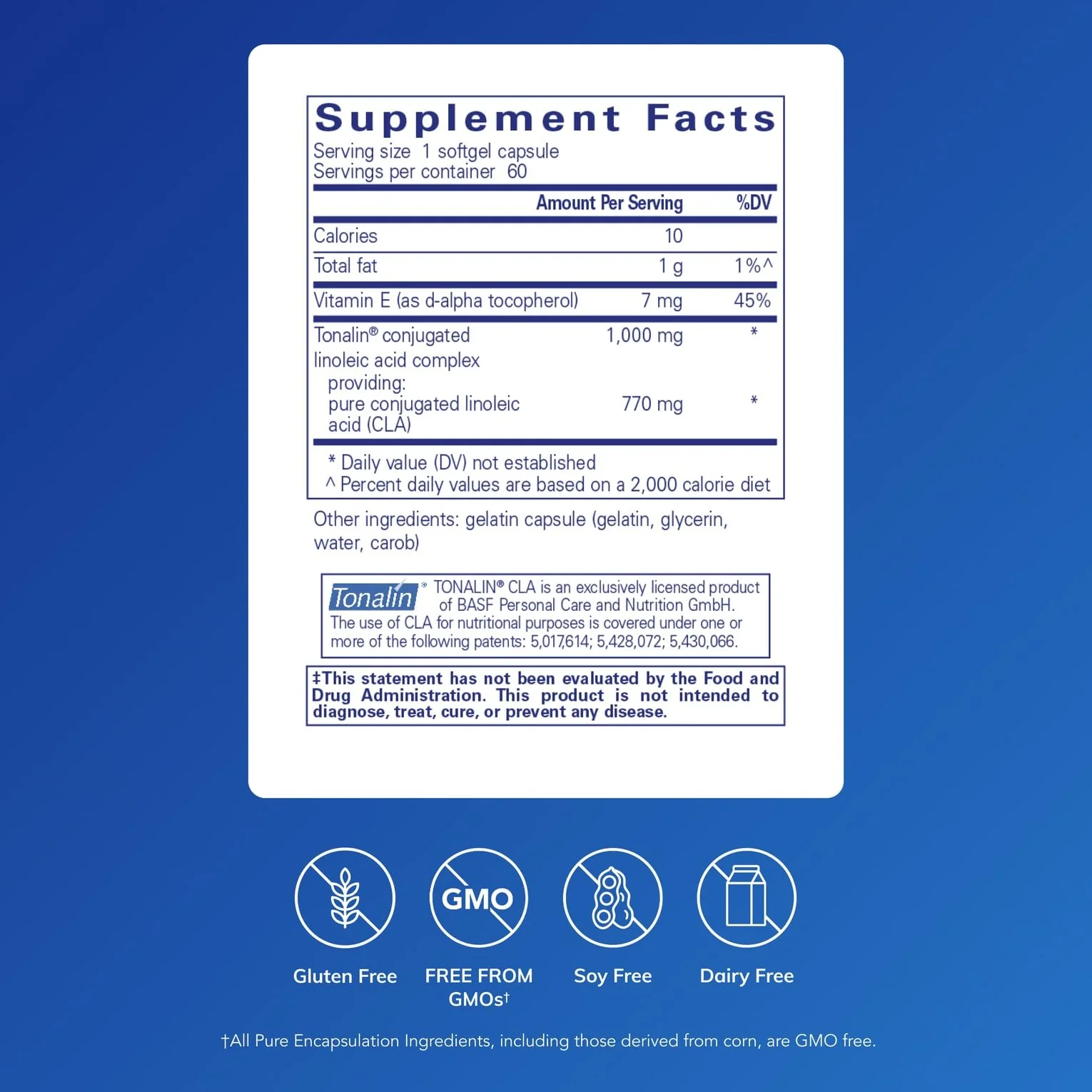 Pure Encapsulations CLA (Conjugated Linoleic Acid) 1,000 mg | Supports Healthy Body Composition with Exercise* | 60 Softgel Capsules - Image 2