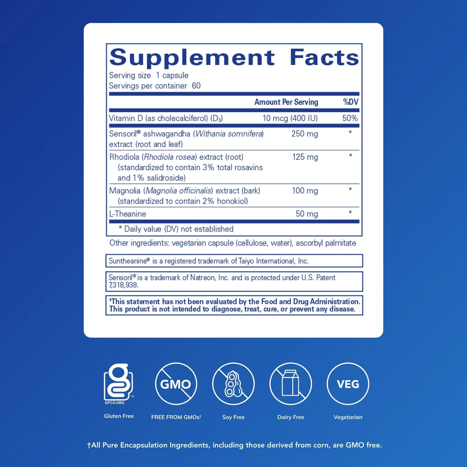 Pure Encapsulations Cortisol Calm with Ashwagandha & L-Theanine — Stress Support & Restful Sleep (60 Capsules) - Image 2