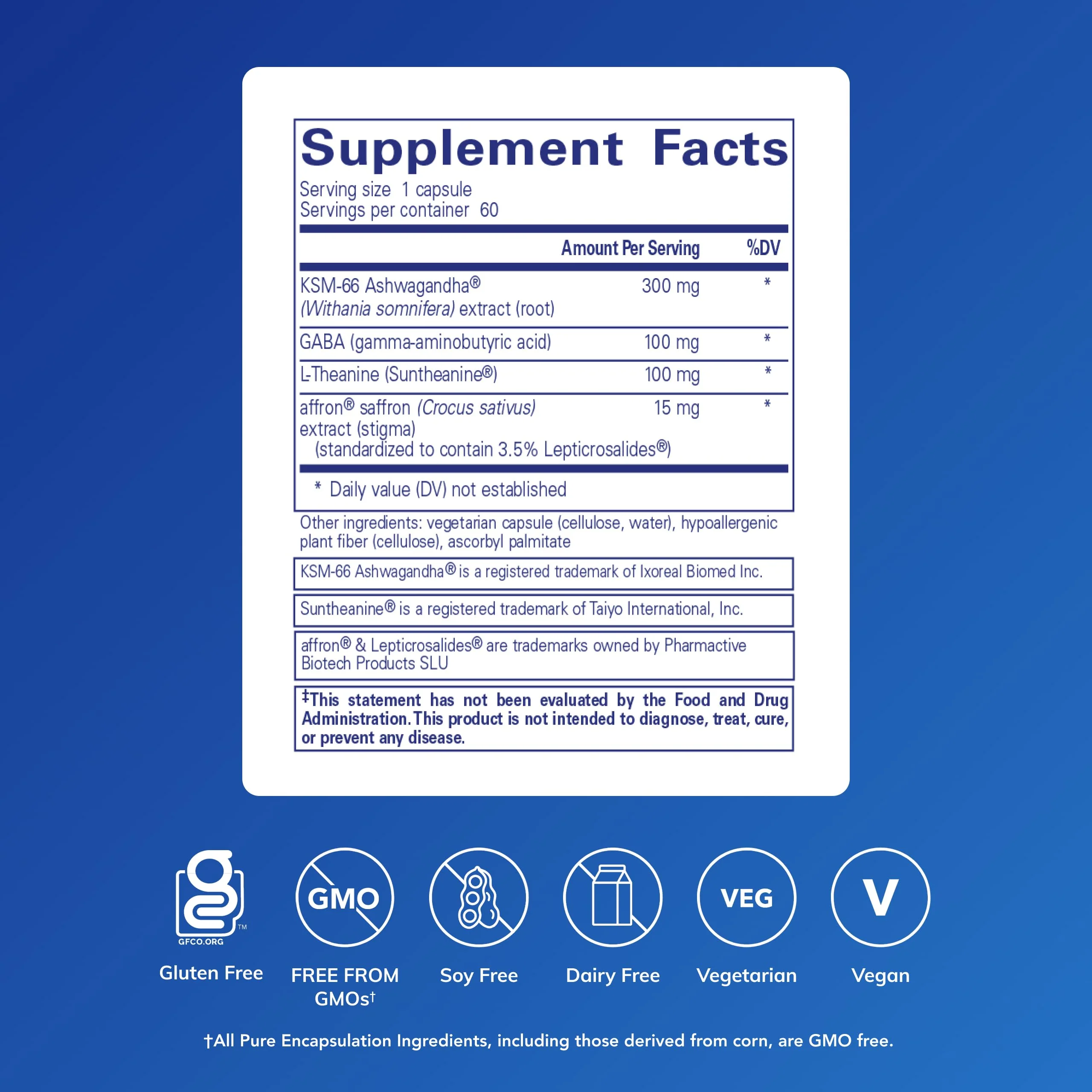 Pure Encapsulations Daily Calm – Vegan Stress & Sleep Support | Ashwagandha, Saffron, GABA & L-Theanine | 60 Capsules - Image 2
