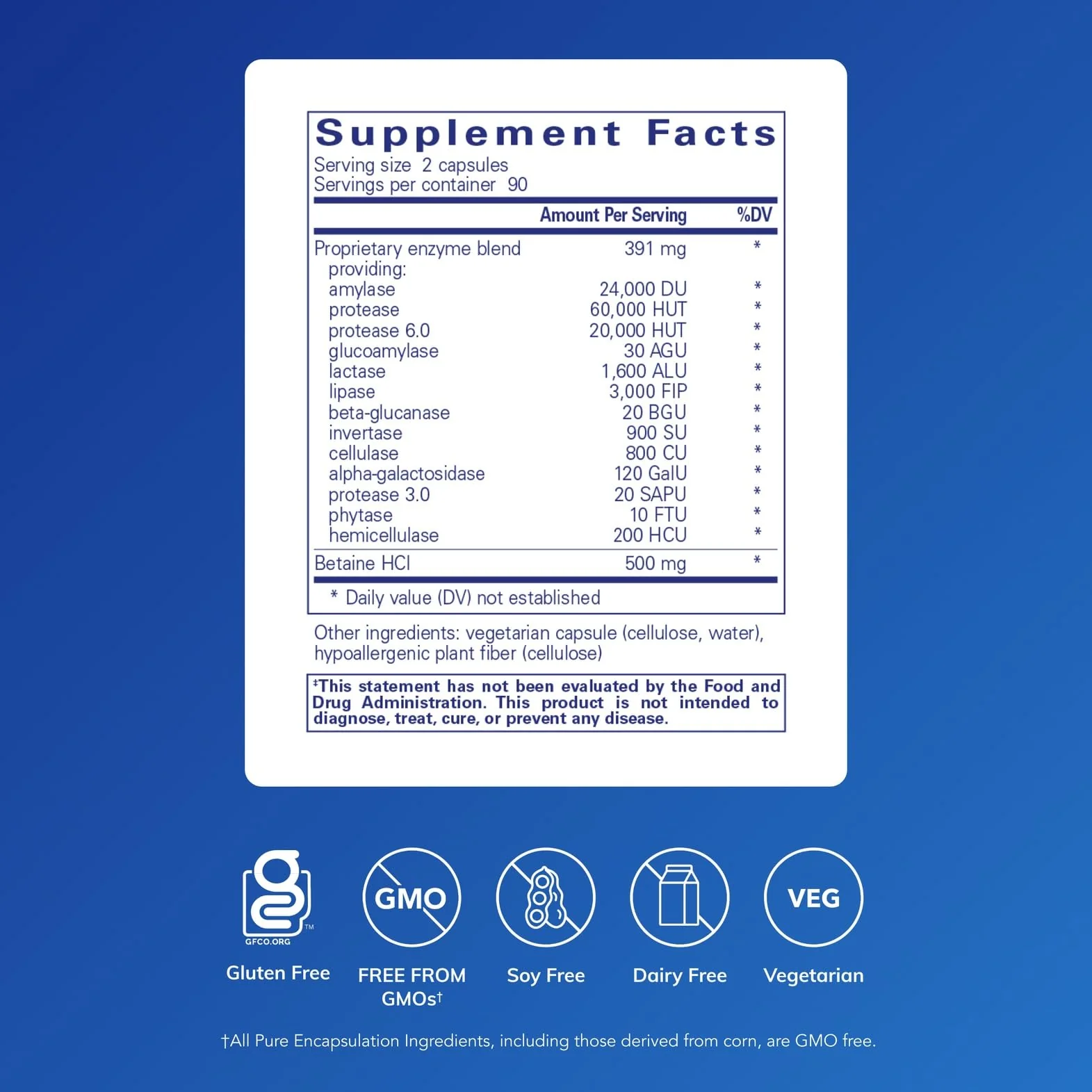 Pure Encapsulations Digestive Enzymes Ultra with Betaine HCl – Vegetarian Digestive Enzyme Supplement (180 Capsules) - Image 2