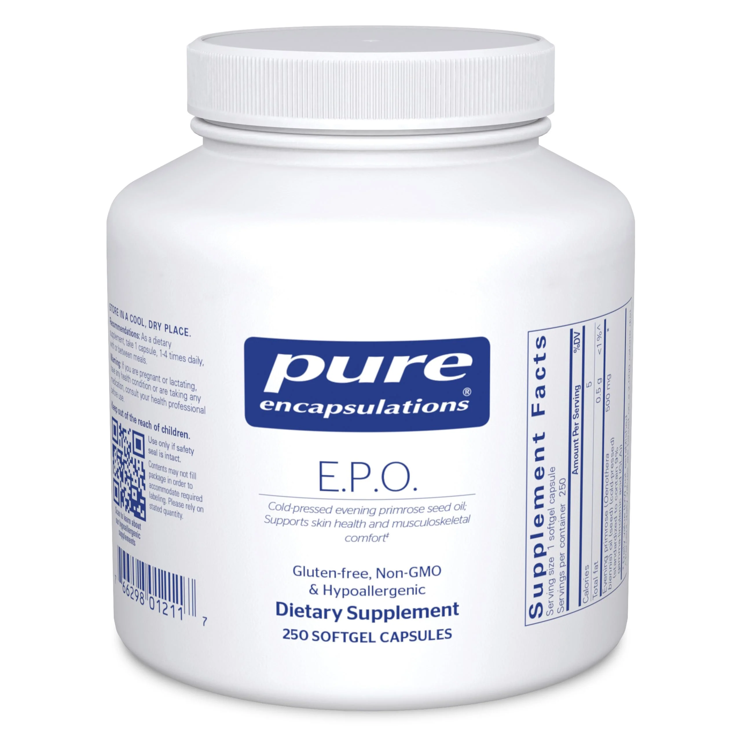 Pure Encapsulations E.P.O. (Evening Primrose Oil) – Hypoallergenic 9% GLA, 250 Softgels - Image 8