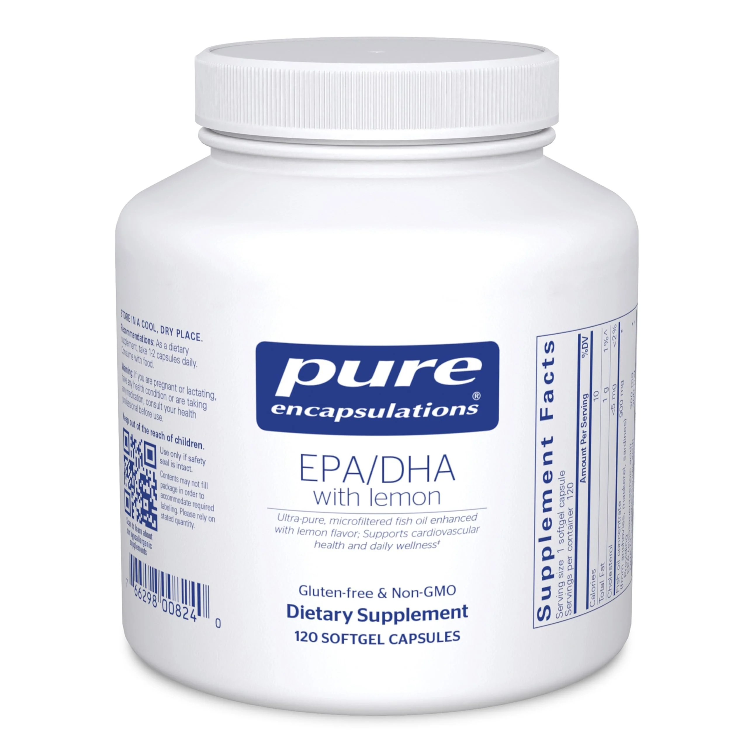 Pure Encapsulations EPA/DHA with Lemon – Ultra-Pure Molecularly Distilled Fish Oil, 120 Softgels - Image 8
