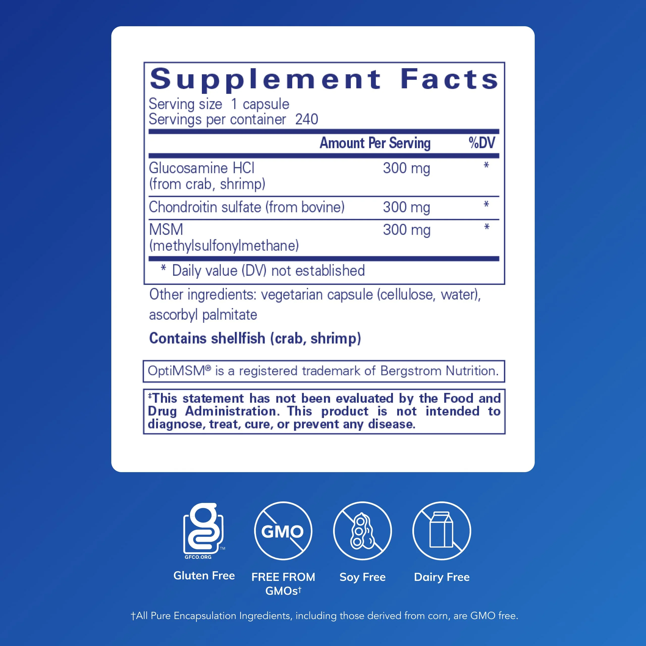 Pure Encapsulations Glucosamine Chondroitin with MSM – Joint Health & Cartilage Support, Gluten-Free & Non-GMO, 240 Capsules - Image 9