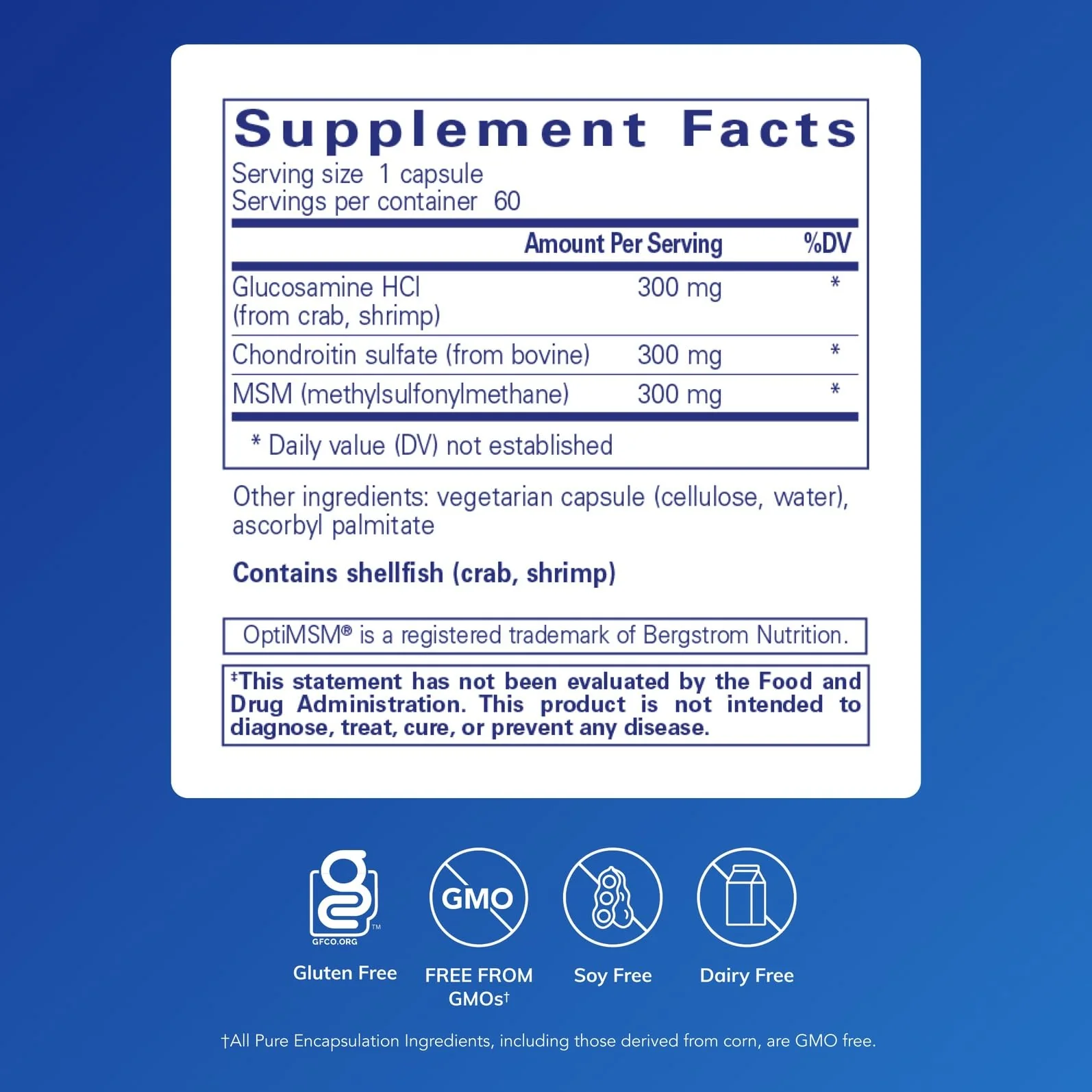 Pure Encapsulations Glucosamine Chondroitin with MSM – Joint Health Support, Gluten-Free & Non-GMO, 60 Capsules - Image 2
