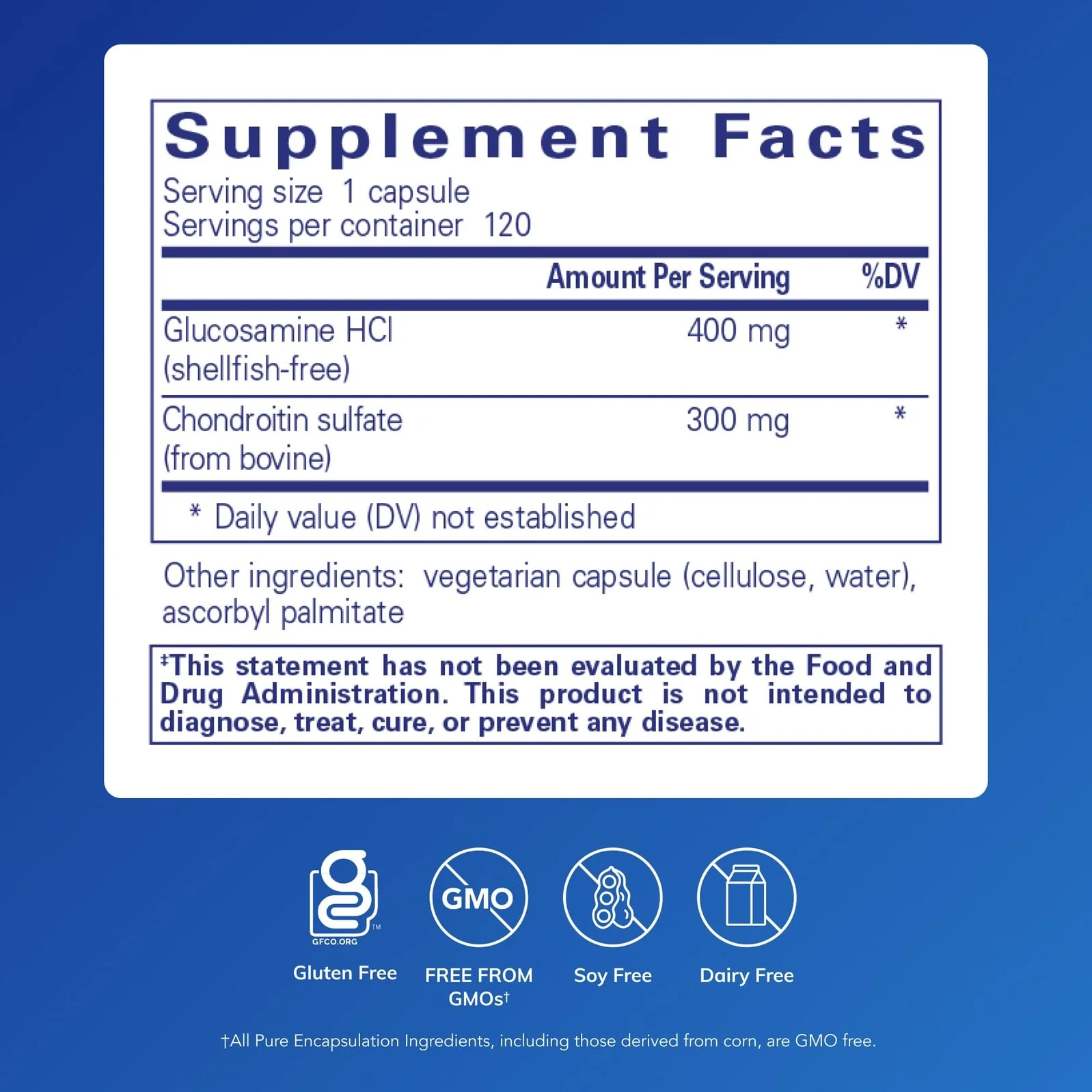 Pure Encapsulations Glucosamine HCl Chondroitin | Hypoallergenic Dual-Strength Joint Support | 120 Capsules - Image 2